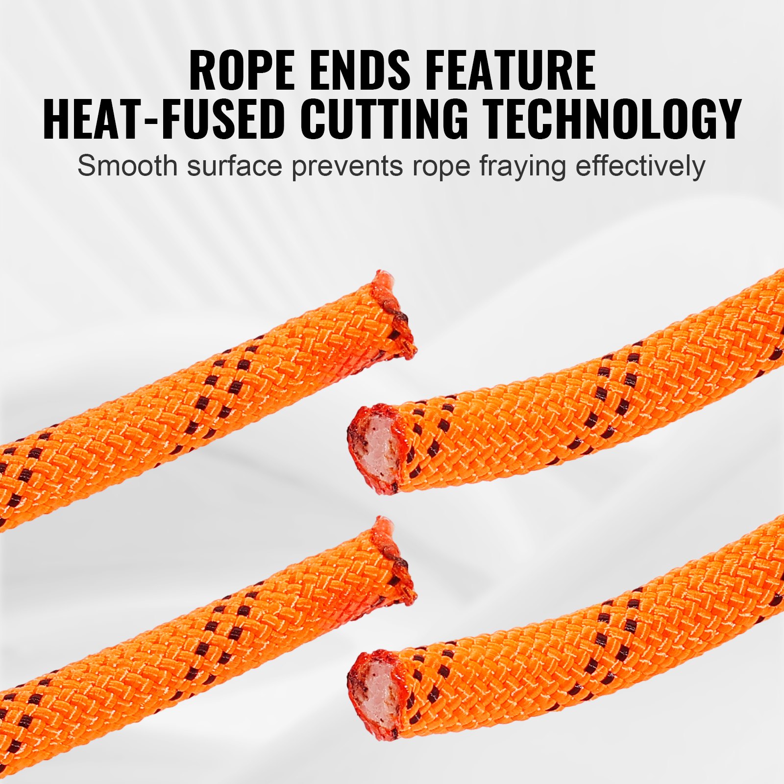 Double Braided Polyester Rope, 19 mm x 67.06 m, 24 Strands, 88.96kN Breaking Strength Outdoor Climbing Rope, Arborist Rigging Rope for Rock Hiking Camping Swing Rappelling Rescue, Orange/Black - Image 6