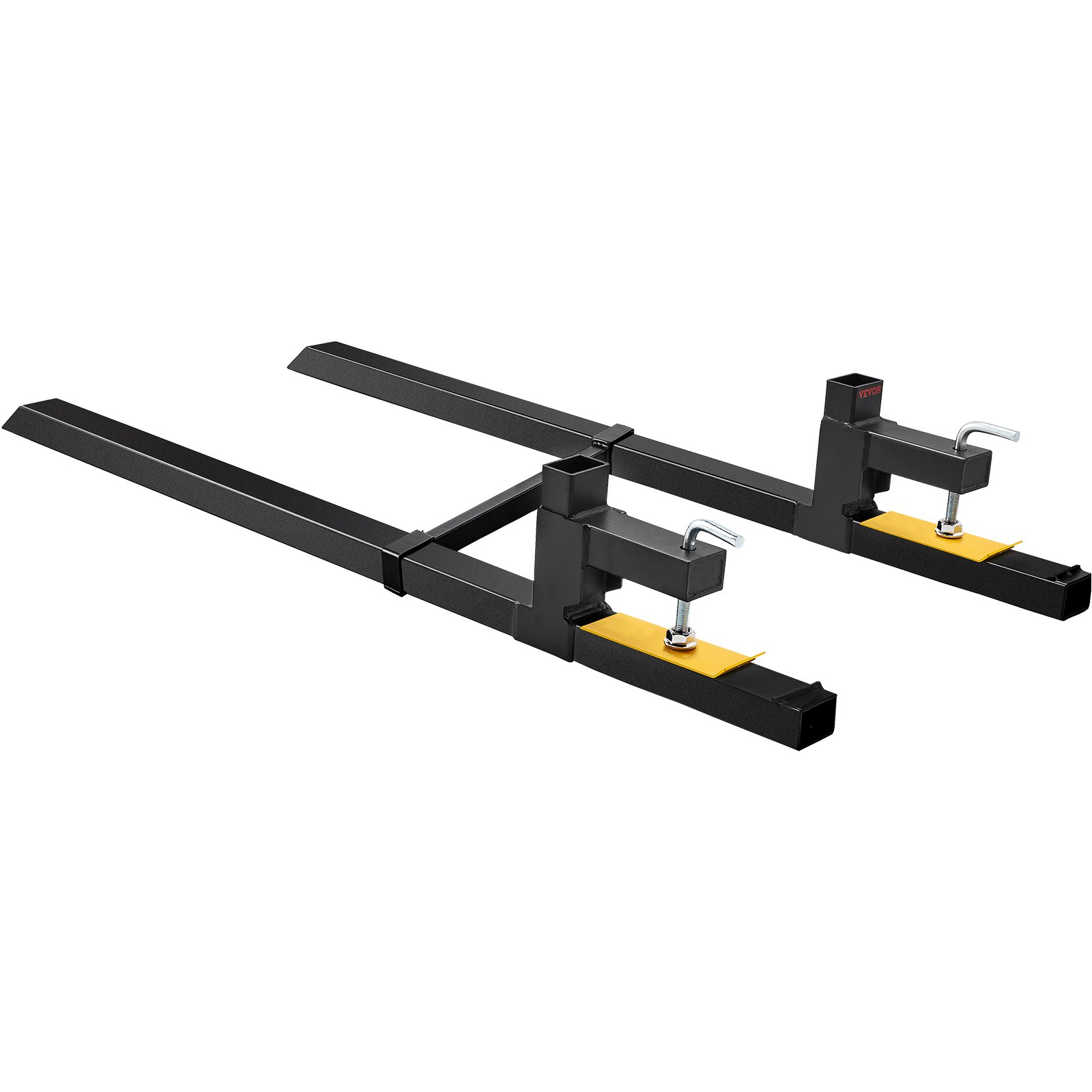 Pallet Forks, 907 kg Tractor Bucket Forks, 1490 mm Total Length Clamp on Pallet Forks with Adjustable Stabilizer bar, Heavy Duty Pallet Forks for Tractor Attachments, Skid Steer, Loader Bucket - Image 1