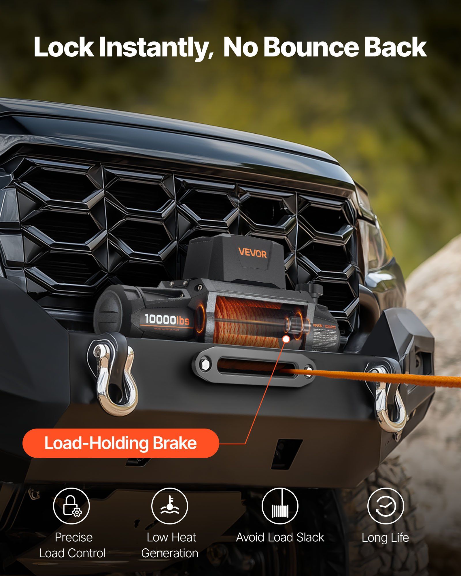 Electric Winch, 4500 kg Load Capacity, 12V DC Truck Winch with Φ8.9 mm x 27.4 m Synthetic Rope, Wireless & Wired Remote Control, IP67 Waterproof for Towing Off-Road SUV Jeep Trailer Boat - Image 6