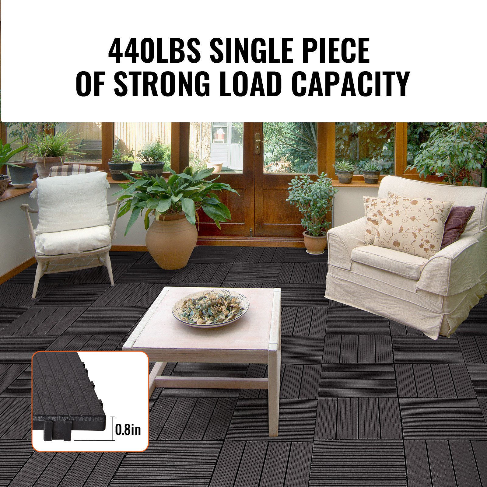 Interlocking Deck Tiles, 36 Pack,11.6