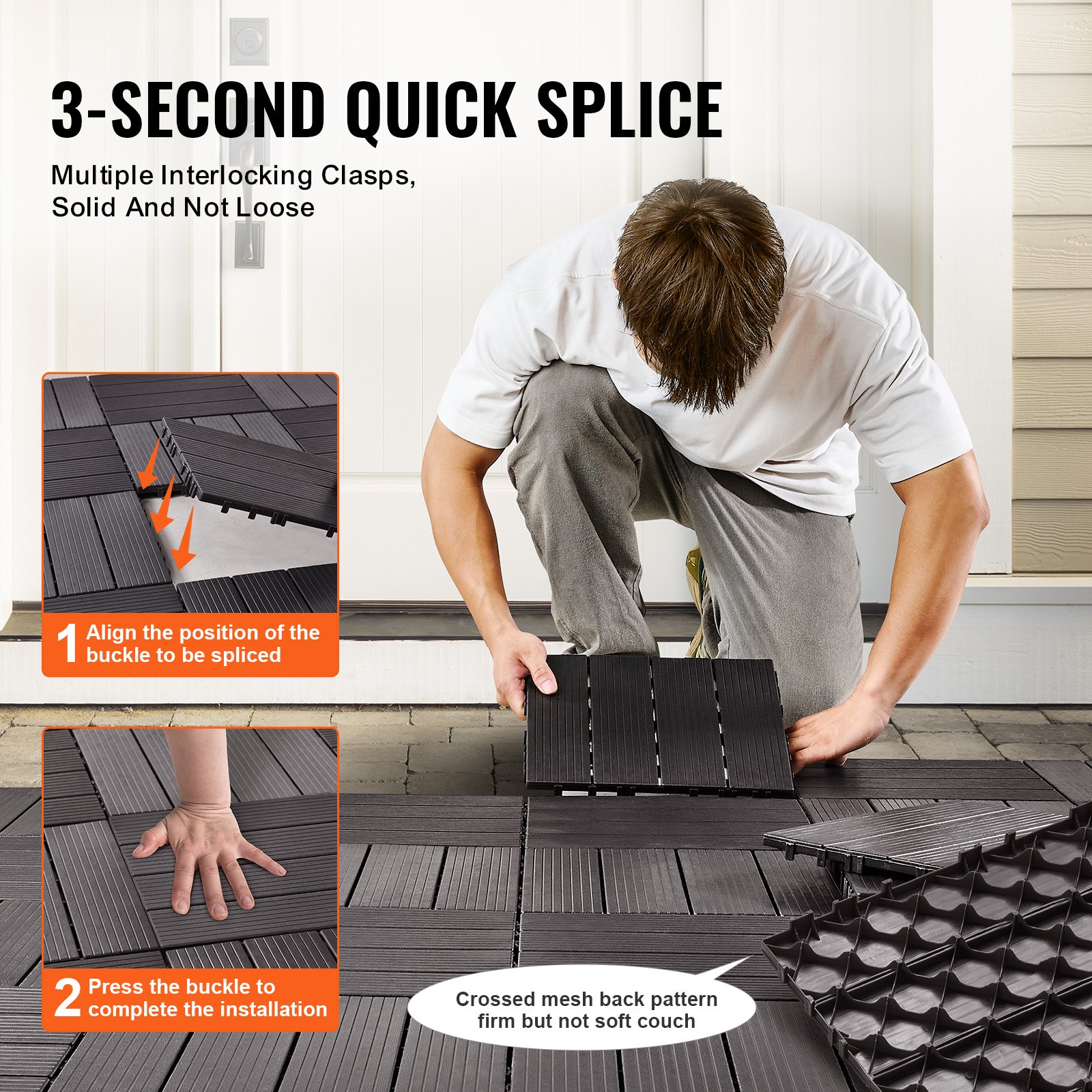 Interlocking Deck Tiles, 36 Pack,11.6