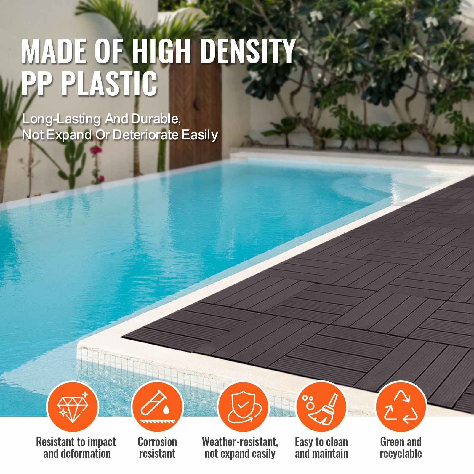 Interlocking Deck Tiles, 36 Pack,11.6