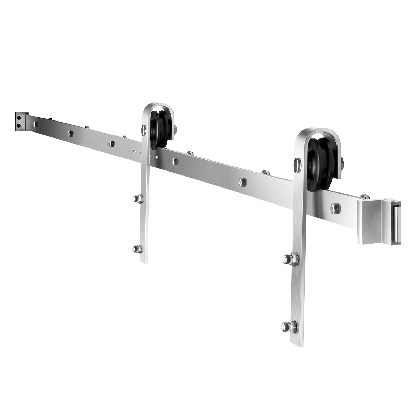 8FT Sliding Barn Door Hardware Kit, 330 LBS Weight Capacity, Compatible with 42 to 48 Inches Width & 1-3/8 to 1-3/4 Inches Thickness Single Sliding Barn Door, Durable Track & J-shape Roller - Image 1
