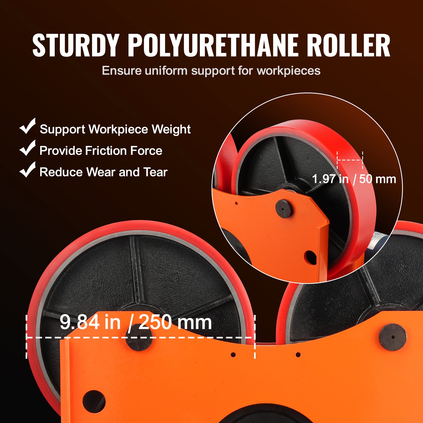 Turning Rolls Linkage Roller, 1000KG/2205LBS Loading Welding Turning Roll, 25-1400mm Diameter, 80-1600 mm/min Rotary Welding Positioner & Welding Torch Stand for Welding Equipment Support - Image 4
