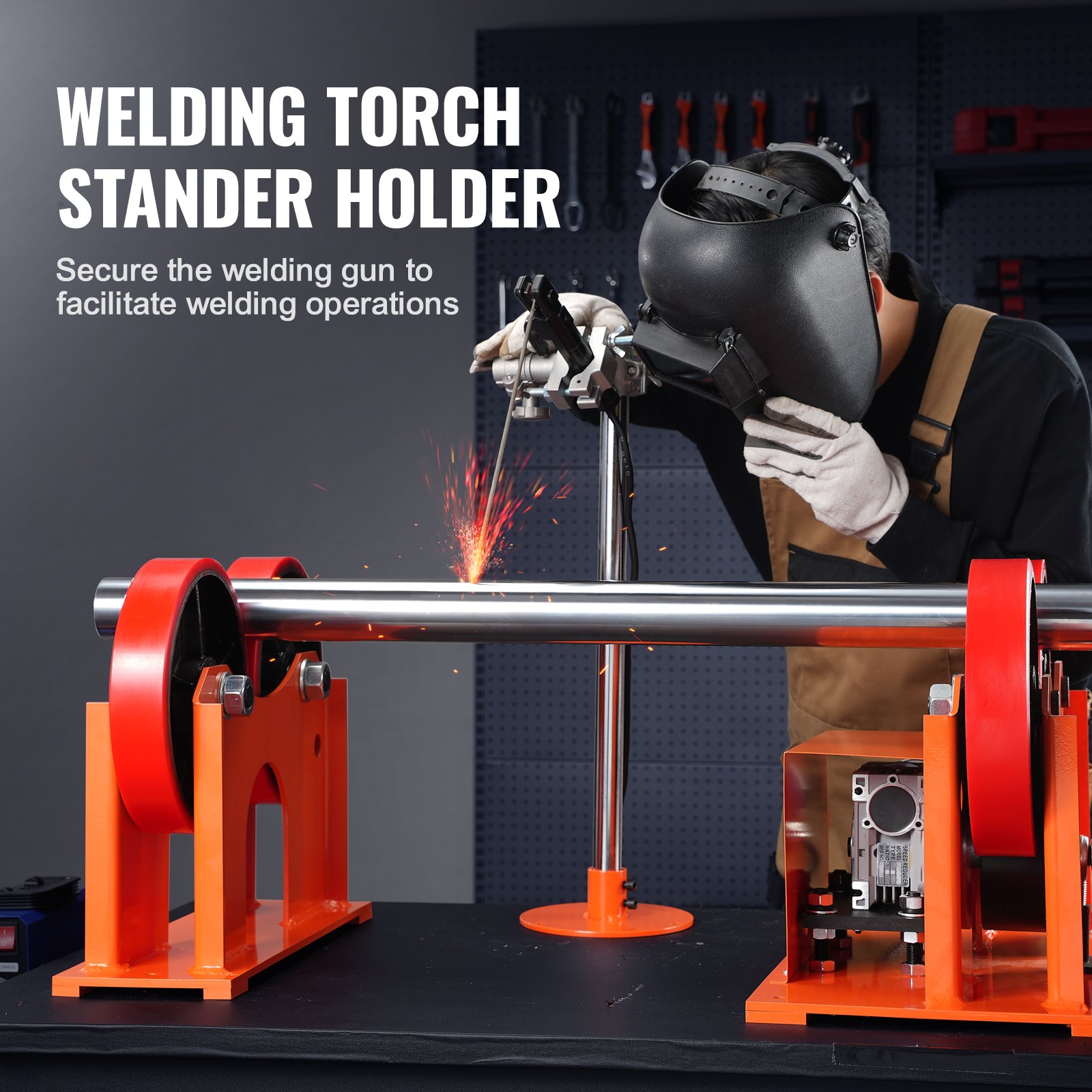 Turning Rolls Linkage Roller, 1000KG/2205LBS Loading Welding Turning Roll, 25-1400mm Diameter, 80-1600 mm/min Rotary Welding Positioner & Welding Torch Stand for Welding Equipment Support - Image 6