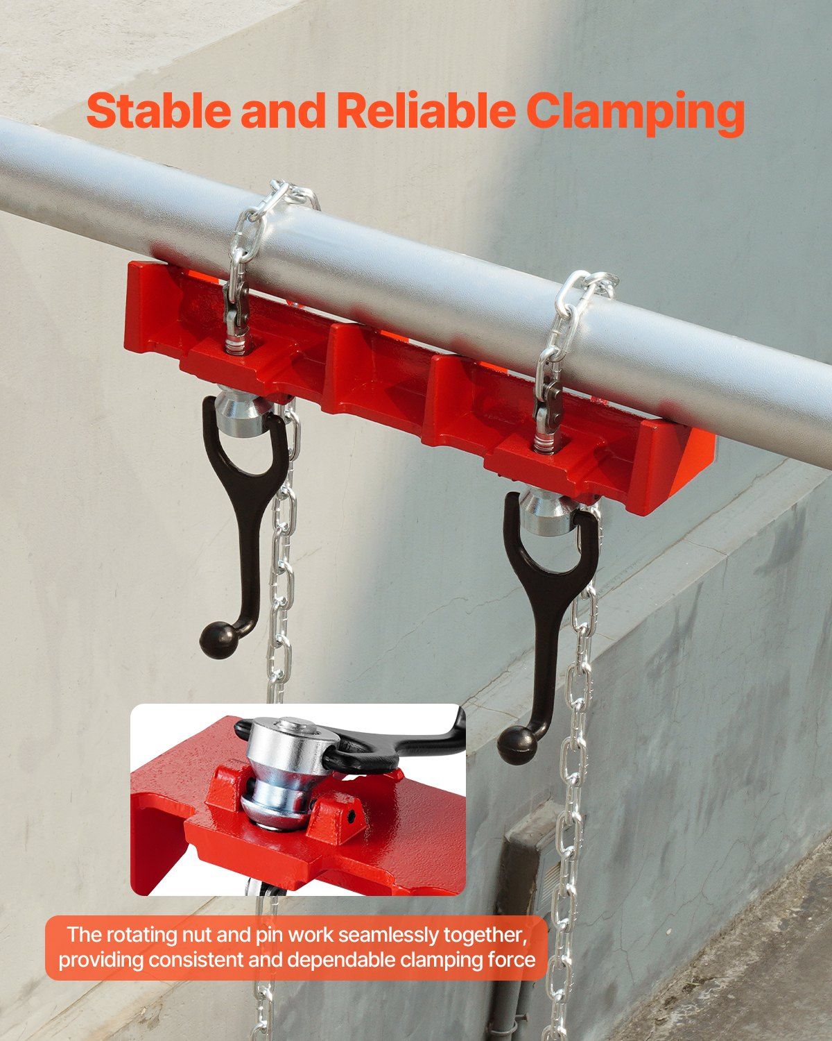 Pipe Welding Vise, 1/2 to 8-inch Pipe Welding Clamp with Dual Chains & Crank Handles, Heavy-Duty Cast Iron Welding Vise for a Variety of Pipes - Image 5