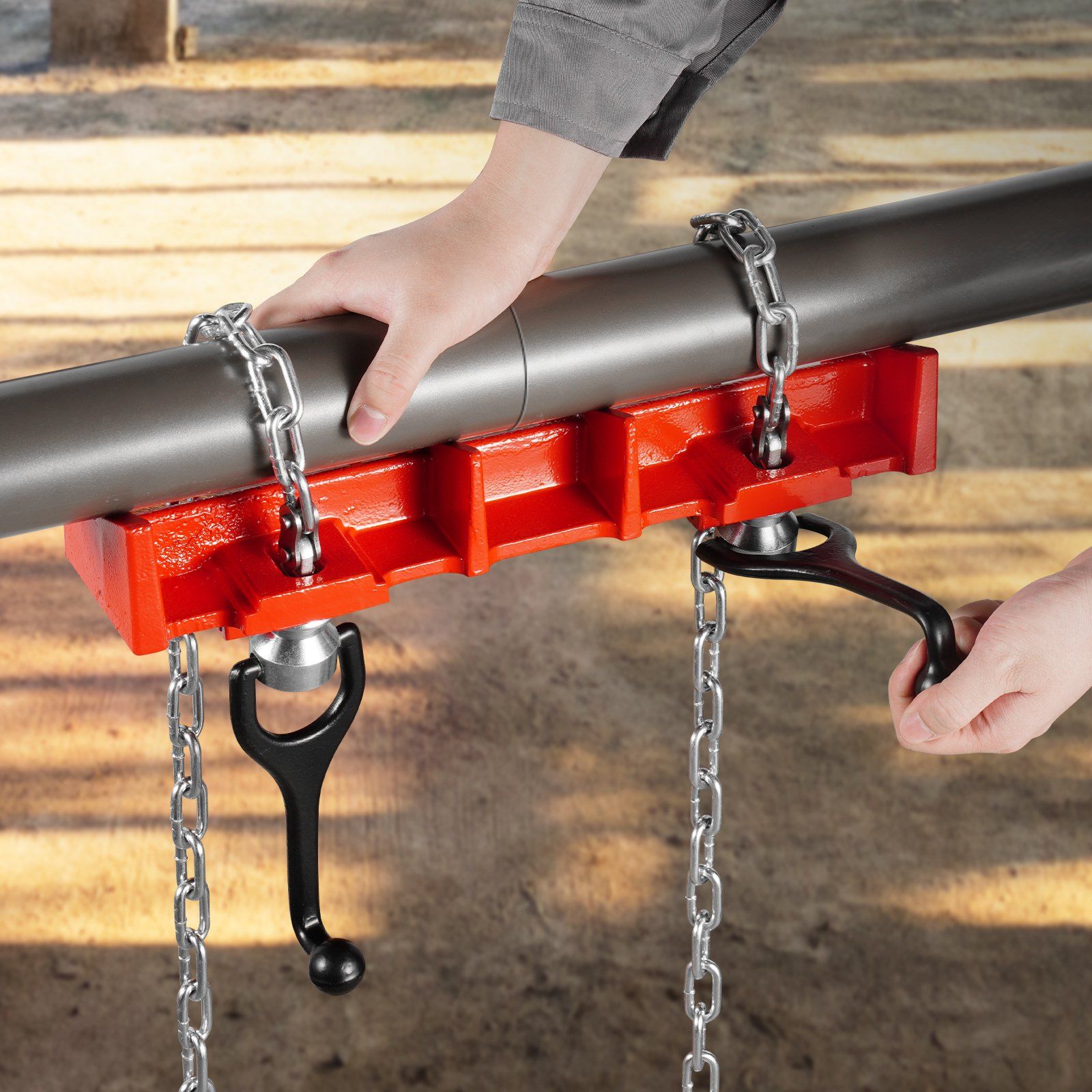Pipe Welding Vise, 1/2 to 8-inch Pipe Welding Clamp with Dual Chains & Crank Handles, Heavy-Duty Cast Iron Welding Vise for a Variety of Pipes - Image 8