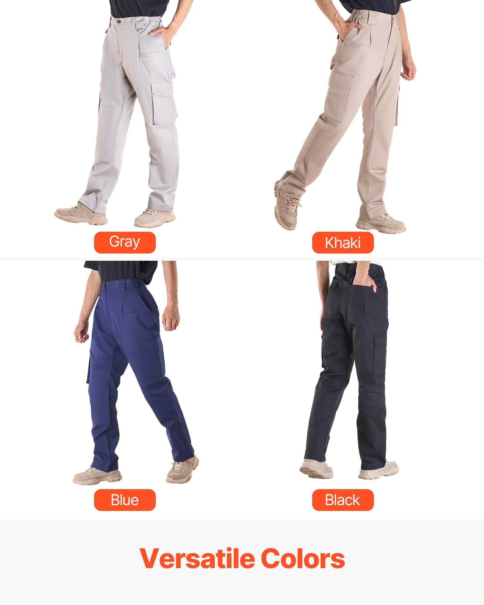 FR Pants for Men, 100% Cotton, Flame-Resistant Cargo Pants with Multi-Pockets and Elastic Waist, Reinforced Tear-proof Stitching, Ideal for Welding Work and Casual Wear, M Size, Gray - Image 6