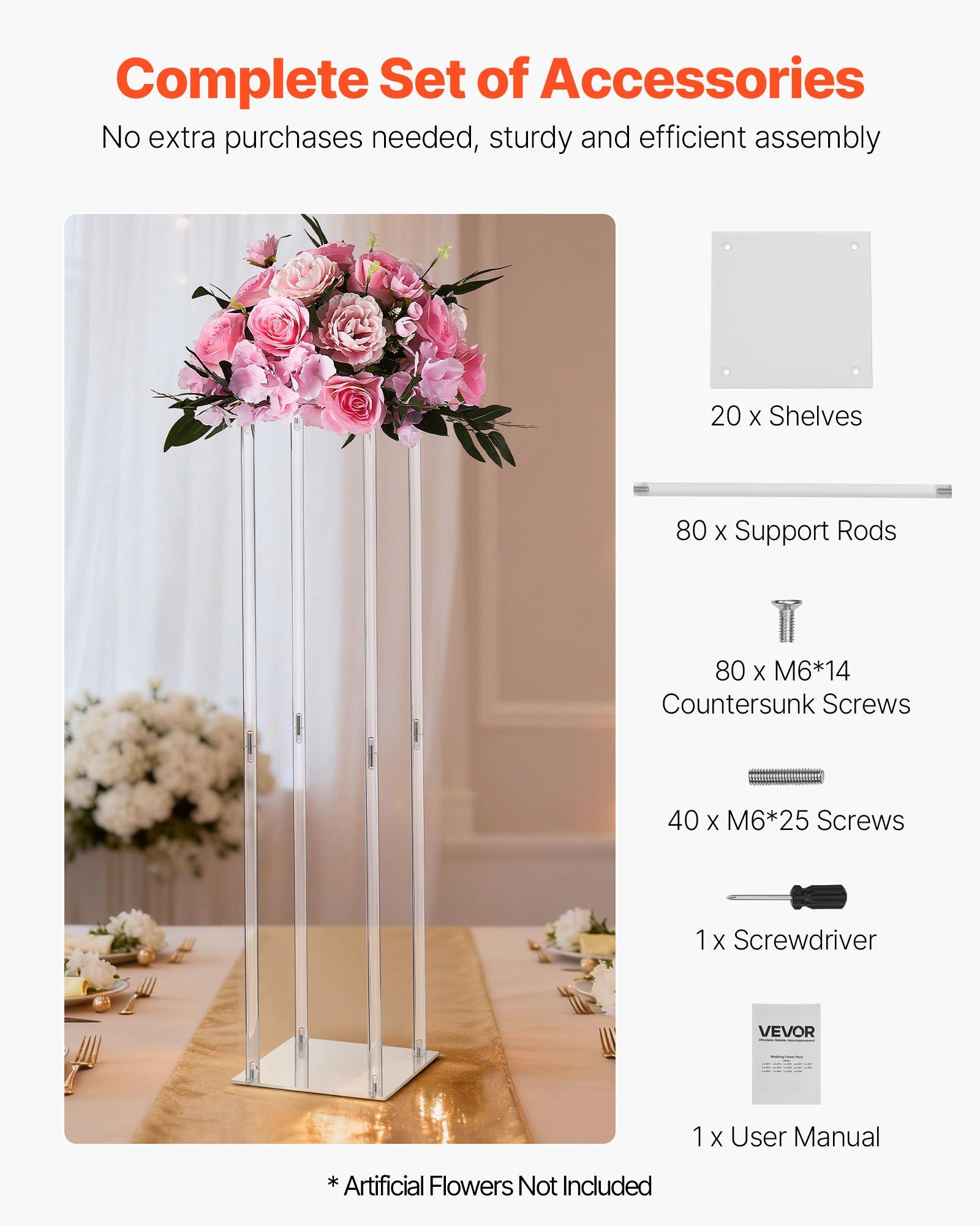 Wedding Flower Stand, 10PCS 80cm Column Flower Stand, Floral Stands with Acrylic Laminate, Cylindrical Cubic Floral Display Rack for Wedding, Party, Birthday, Home, Centerpiece Stands - Image 5