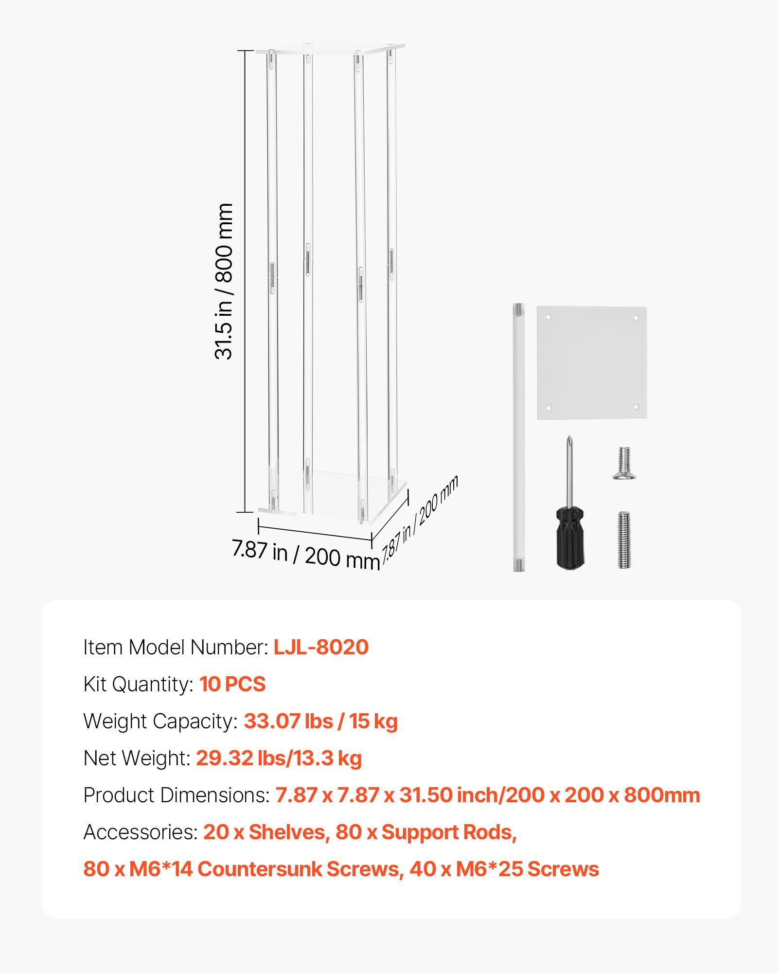 Wedding Flower Stand, 10PCS 80cm Column Flower Stand, Floral Stands with Acrylic Laminate, Cylindrical Cubic Floral Display Rack for Wedding, Party, Birthday, Home, Centerpiece Stands - Image 7
