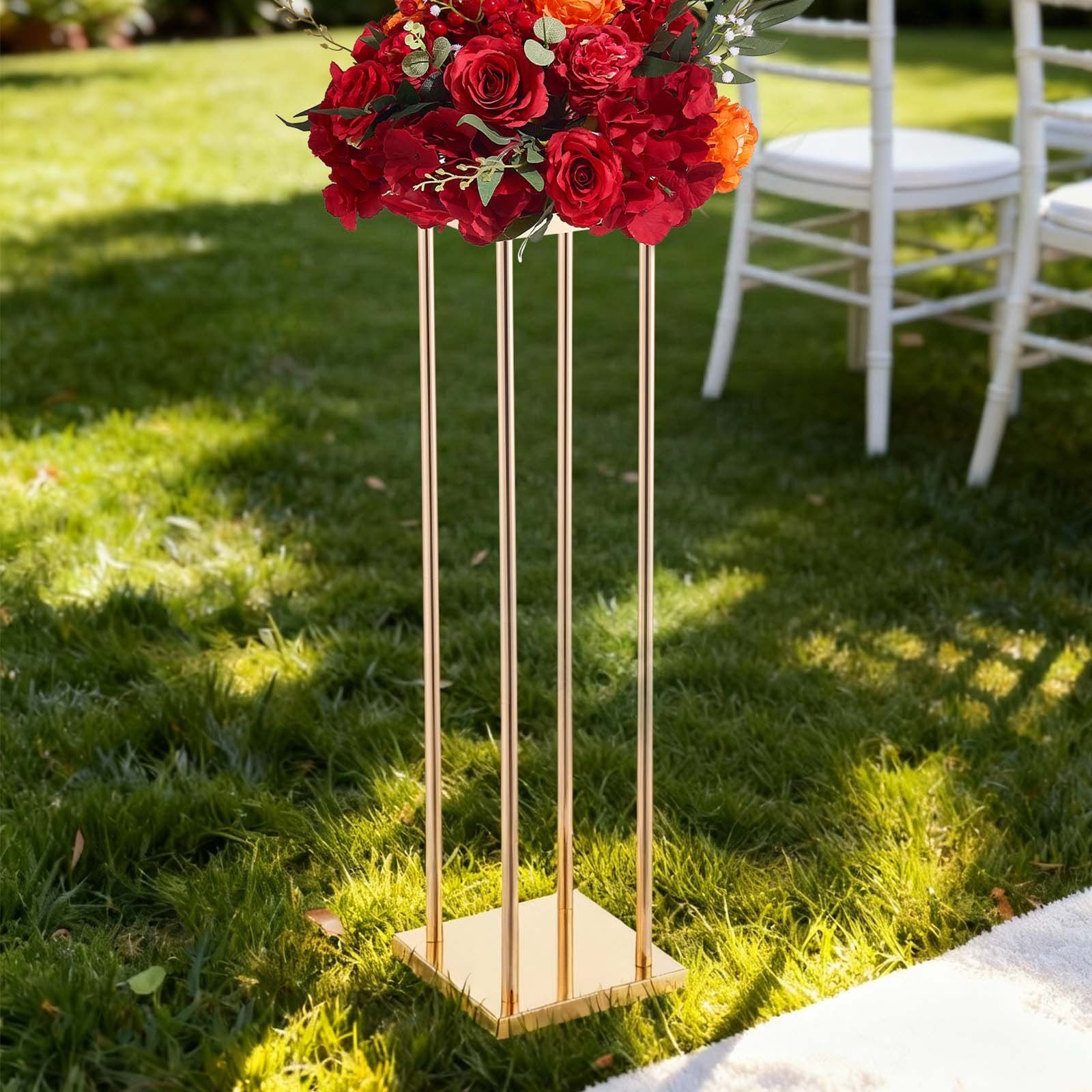 Wedding Flower Stand, 10PCS 80cm Column Flower Stand, Floral Stands with Metal Laminate, Cylindrical Cubic Floral Display Rack for Wedding, Party, Birthday, Home, Gold Centerpiece Stands - Image 8