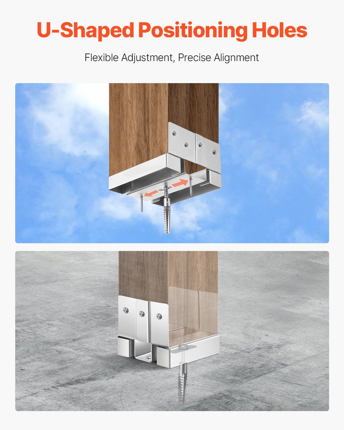 4x4 Post Base 10 Pcs, Inner Size 3.53x3.56inch/89.6x90.5mm Concrete Post Anchor, Heavy-Duty Zinc-Plated Carbon Steel Posts Brackets with 1 Inch Standoff Elevation, for Concrete Pergolas Patios - Image 4