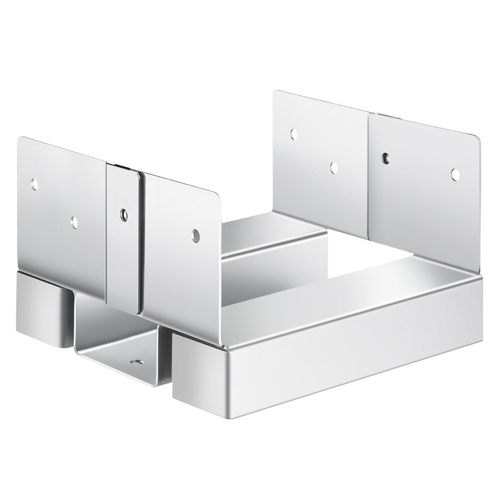 6x6 Post Base 10 Pcs, Inner Size 5.49x5.57inch/139.5x141.5mm Concrete Post Anchor, Heavy-Duty Zinc-Plated Carbon Steel Posts Brackets with 1 Inch Standoff Elevation, for Concrete Pergolas Patio - Image 1