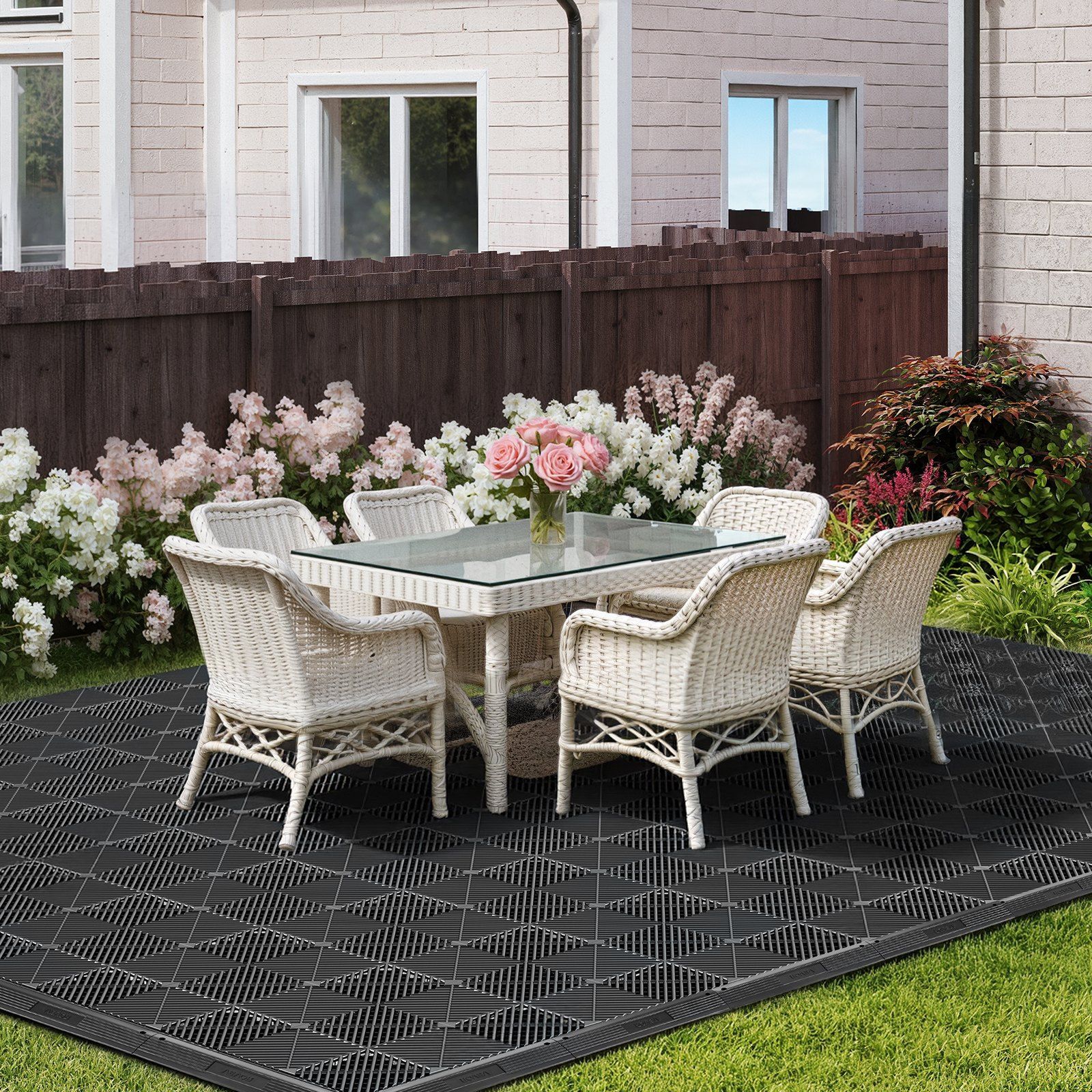 Transition Edge Kit, 11-Piece, Durable Straight Garage Floor Edging, PP Material, Easy Installation, Edge Protection for Wet Area Restaurant Pool, Only Compatible with Drainage Mats, Black - Image 8