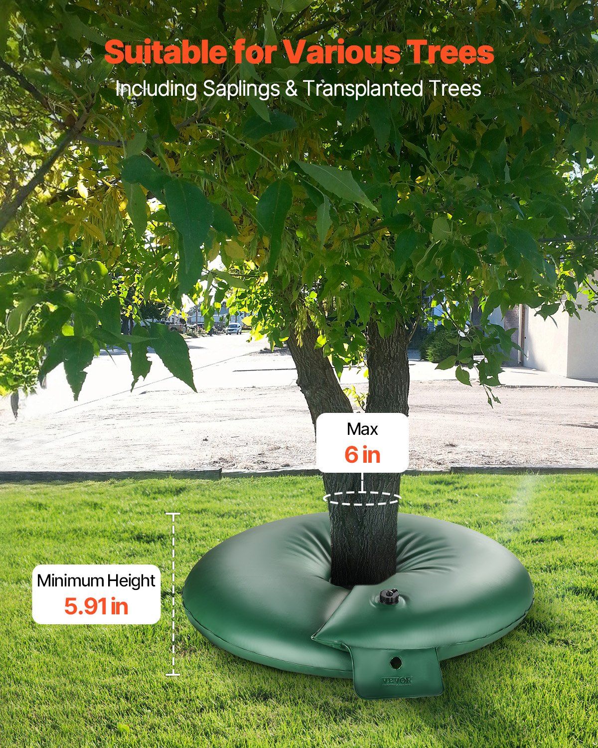Tree Watering Rings, 4 Pcs 20 Gallons Tree Watering Bags, 6-9 Hours Slow Release, Refillable Planting Water Bags, Water Saving, Heavy Duty Watering System for Shrub Tree Root Drip Irrigation - Image 4