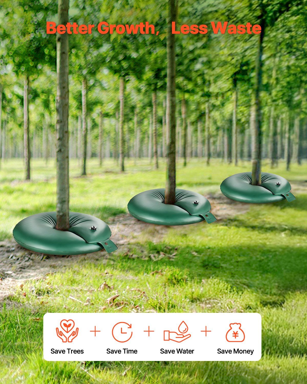 Tree Watering Rings, 4 Pcs 20 Gallons Tree Watering Bags, 6-9 Hours Slow Release, Refillable Planting Water Bags, Water Saving, Heavy Duty Watering System for Shrub Tree Root Drip Irrigation - Image 6