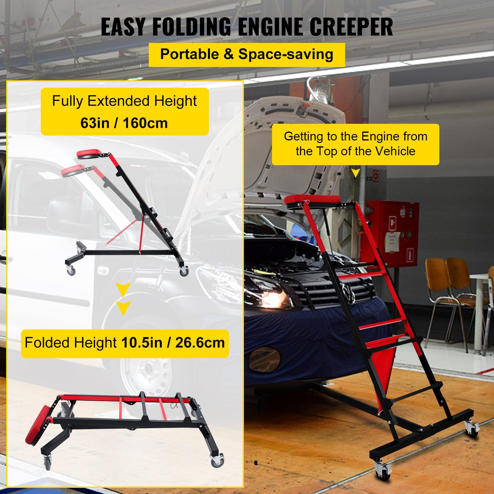 Foldable Engine Creeper Easy Engine Access Creeper for Garage or Workshop - Image 5