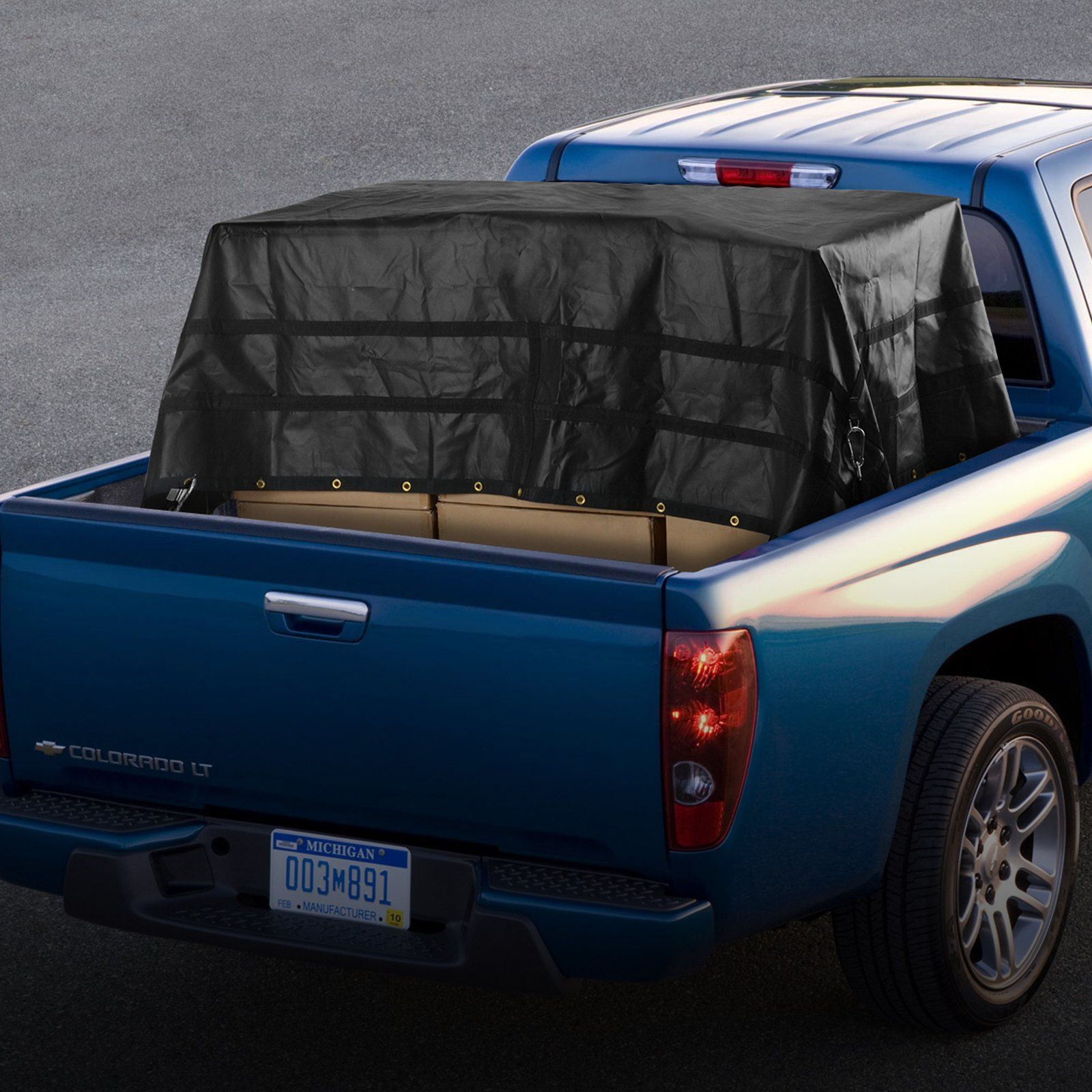 Cargo Net, 3050 x 2670 mm, Heavy Duty Truck Cargo Net for Truck Bed, 4 Adjustable Straps with Carabiners and Rubber Coated Hooks, Durable, Suitable for Pickup, Jeep, Truck, SUV, Boat (Black) - Image 8