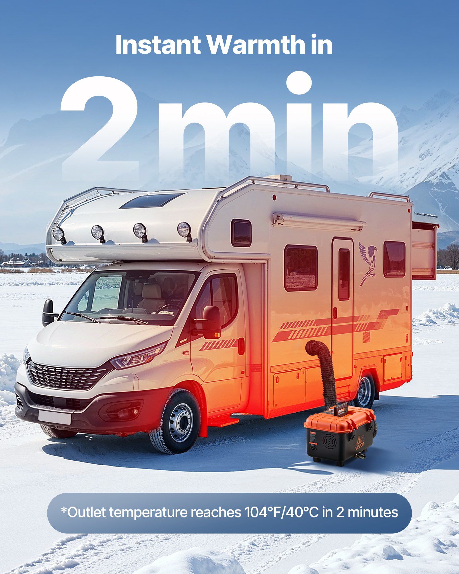 Diesel Heater, 8KW, DC 12V/24V, All in One Portable Diesel Air Heater with Remote Control and LCD Screen, Fast Heating Low Noise, 4 L Fuel Tank for Trucks, Vans, RVs, Campers, and Garages - Image 3