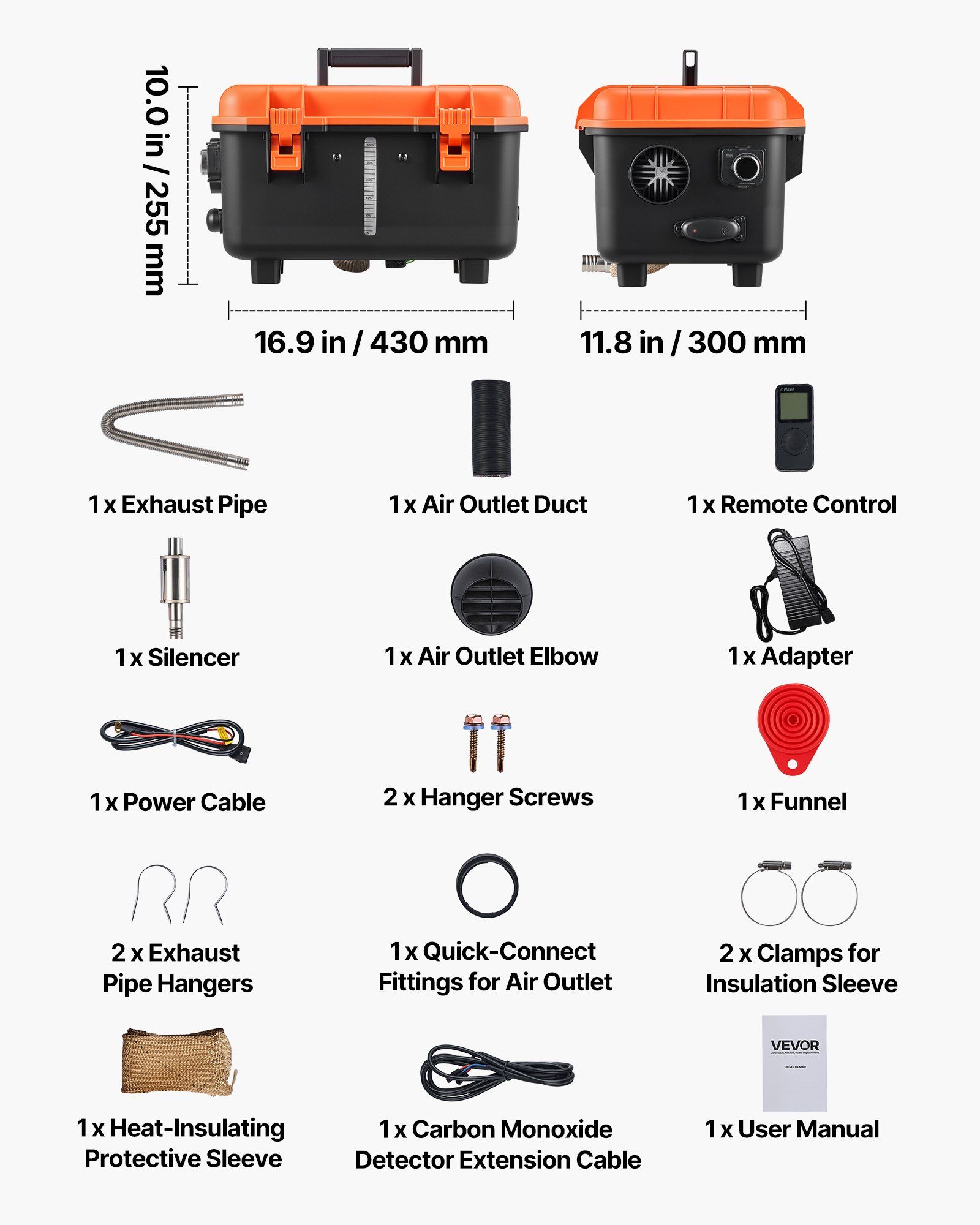 Diesel Heater, 8KW, DC 12V/24V, All in One Portable Diesel Air Heater with Remote Control and LCD Screen, Fast Heating Low Noise, 4 L Fuel Tank for Trucks, Vans, RVs, Campers, and Garages - Image 7