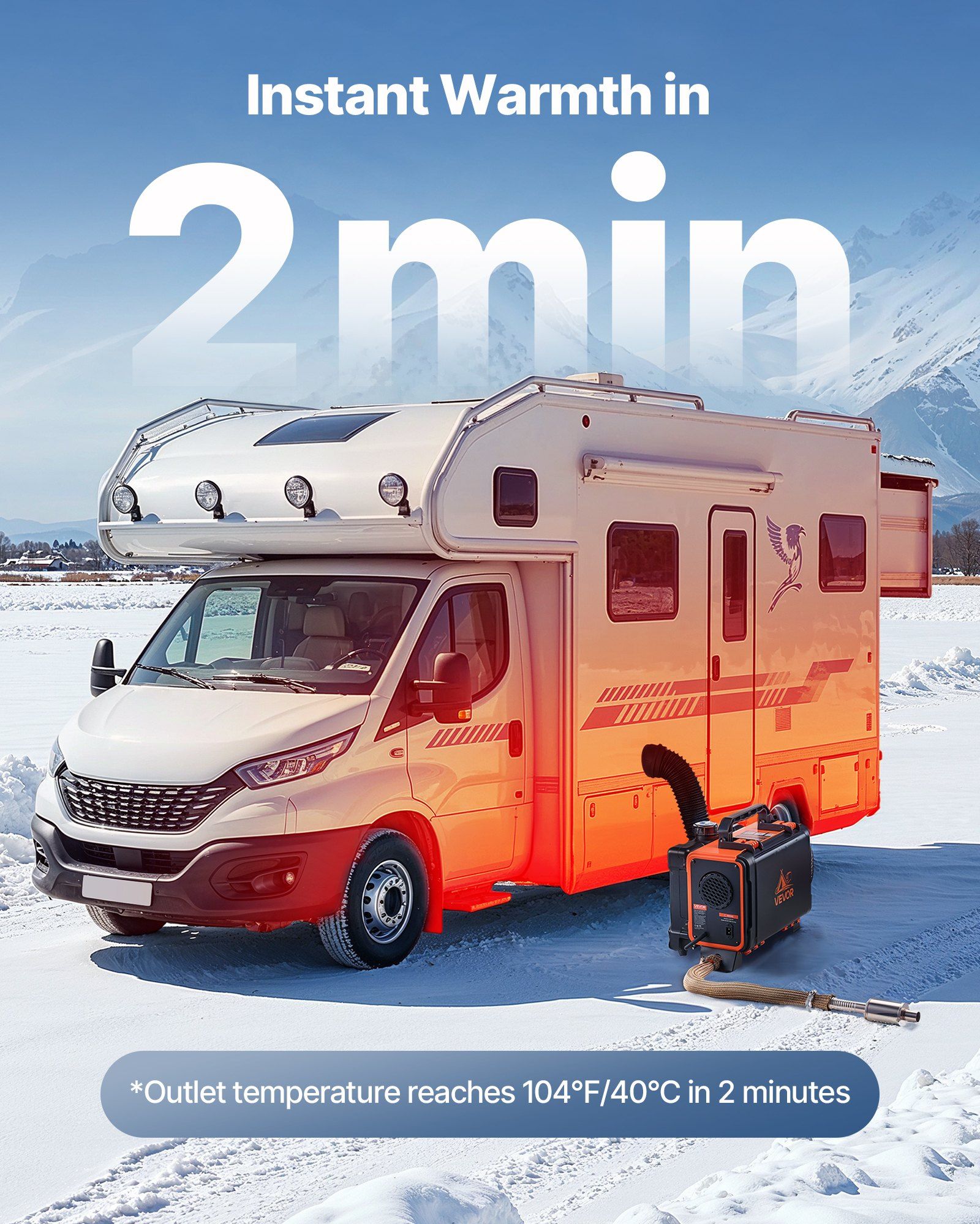 Diesel Heater, 8KW, DC 12V/24V, All in One Portable Diesel Air Heater with Remote Control and LCD Screen, Fast Heating Low Noise, 4.5 L Fuel Tank for Trucks, Vans, RVs, Campers, and Garages - Image 3