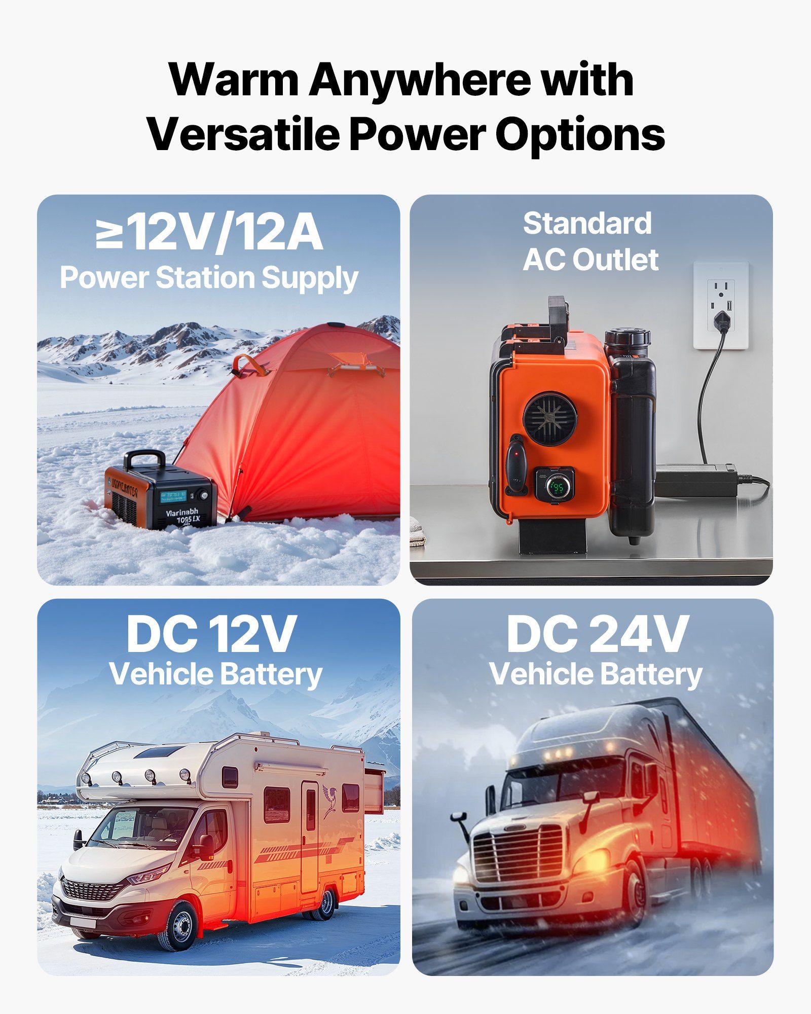 Diesel Heater, 8KW, DC 12V/24V, All in One Portable Diesel Air Heater with Remote Control and LCD Screen, Fast Heating Low Noise, 4.5 L Fuel Tank for Trucks, Vans, RVs, Campers, and Garages - Image 5