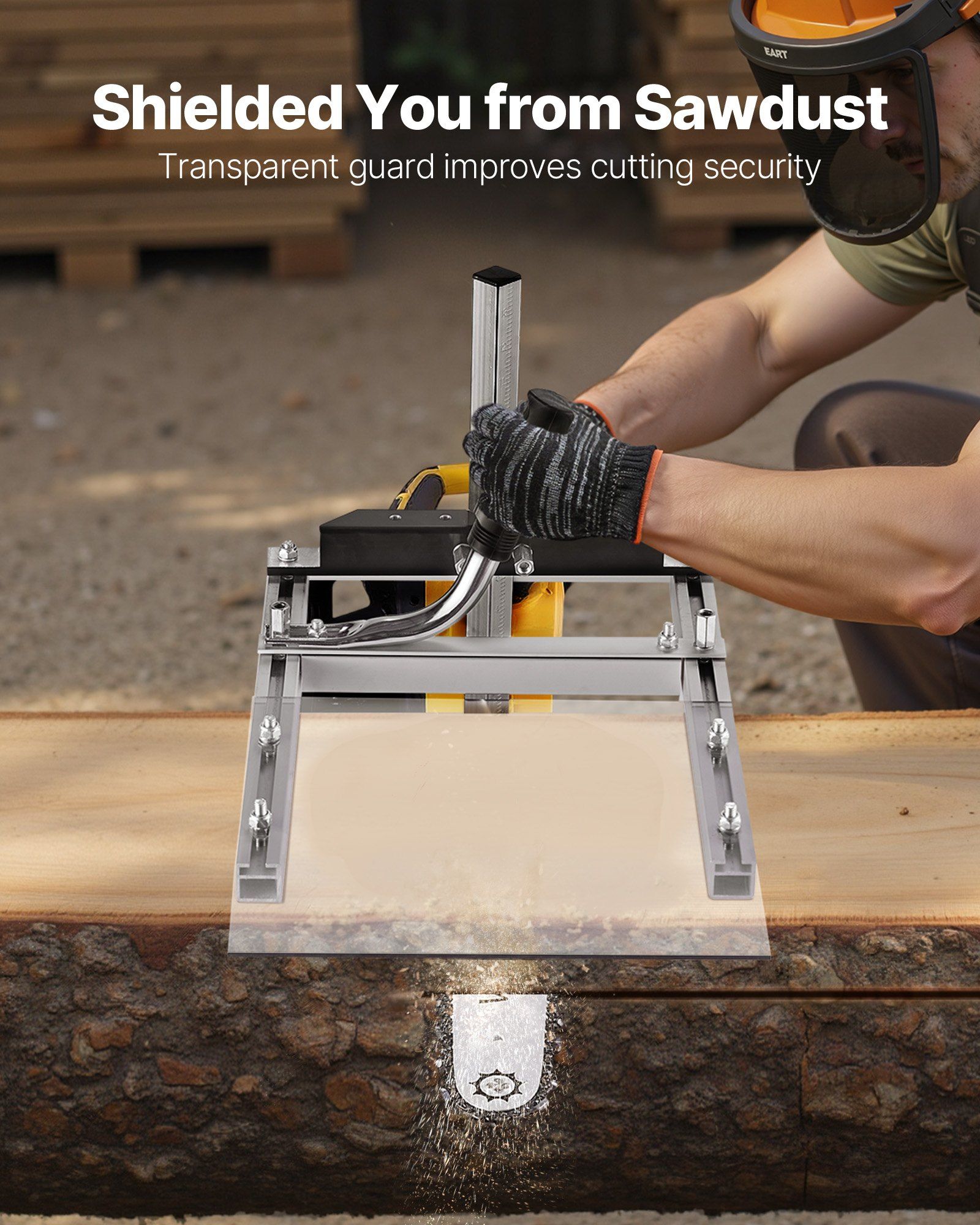 Chainsaw Mill, Portable Sawmill Fits 41-51 cm Planking Milling Bar, Lumber Cross Cutting Guide Chain Saw with Shield, 0.2-11.81 in Cutting Thickness, Timber Chainsaw Mill Kit for Woodworkers - Image 4