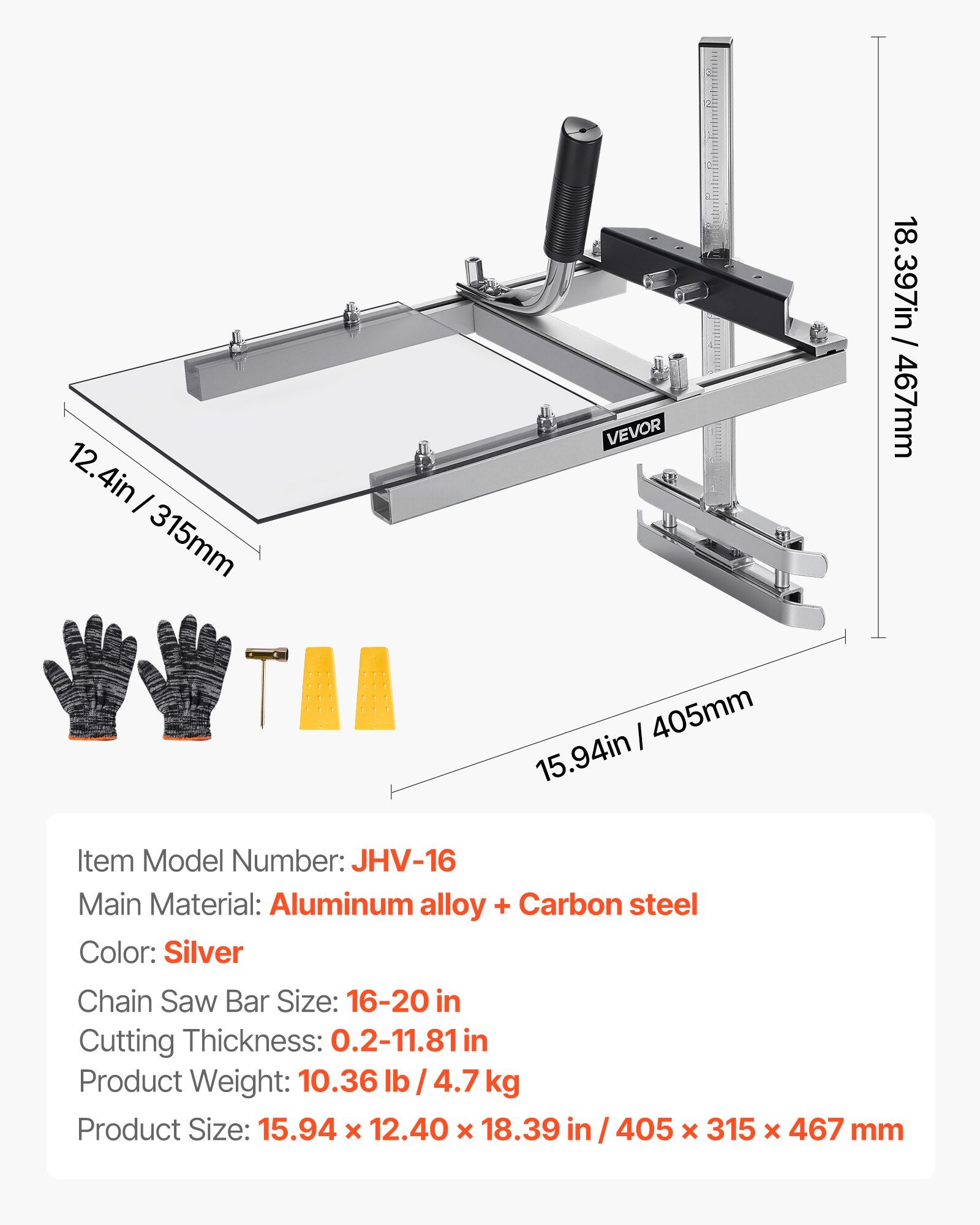 Chainsaw Mill, Portable Sawmill Fits 41-51 cm Planking Milling Bar, Lumber Cross Cutting Guide Chain Saw with Shield, 0.2-11.81 in Cutting Thickness, Timber Chainsaw Mill Kit for Woodworkers - Image 7