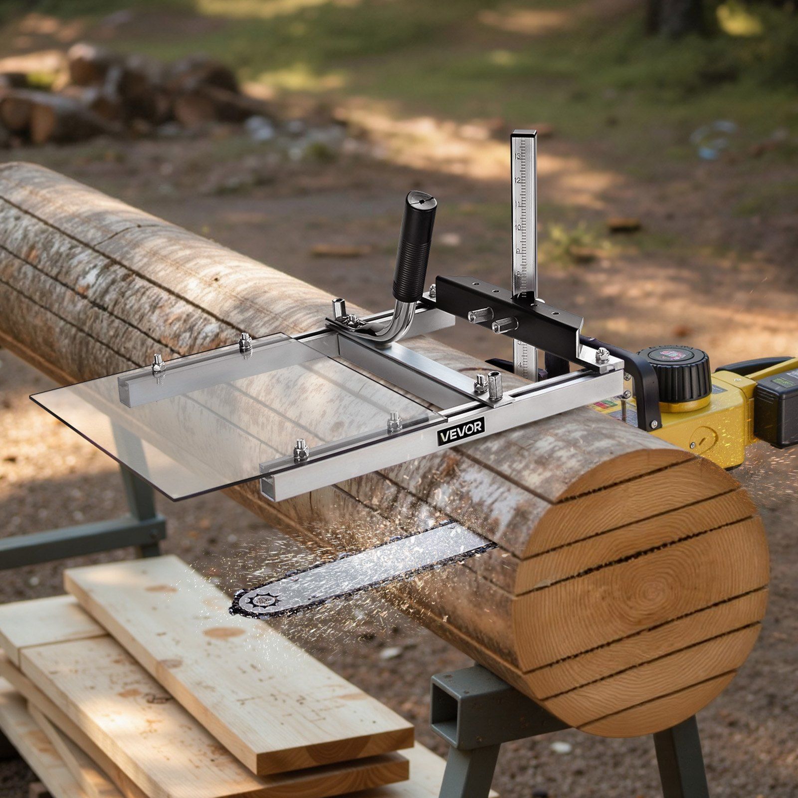 Chainsaw Mill, Portable Sawmill Fits 41-51 cm Planking Milling Bar, Lumber Cross Cutting Guide Chain Saw with Shield, 0.2-11.81 in Cutting Thickness, Timber Chainsaw Mill Kit for Woodworkers - Image 8