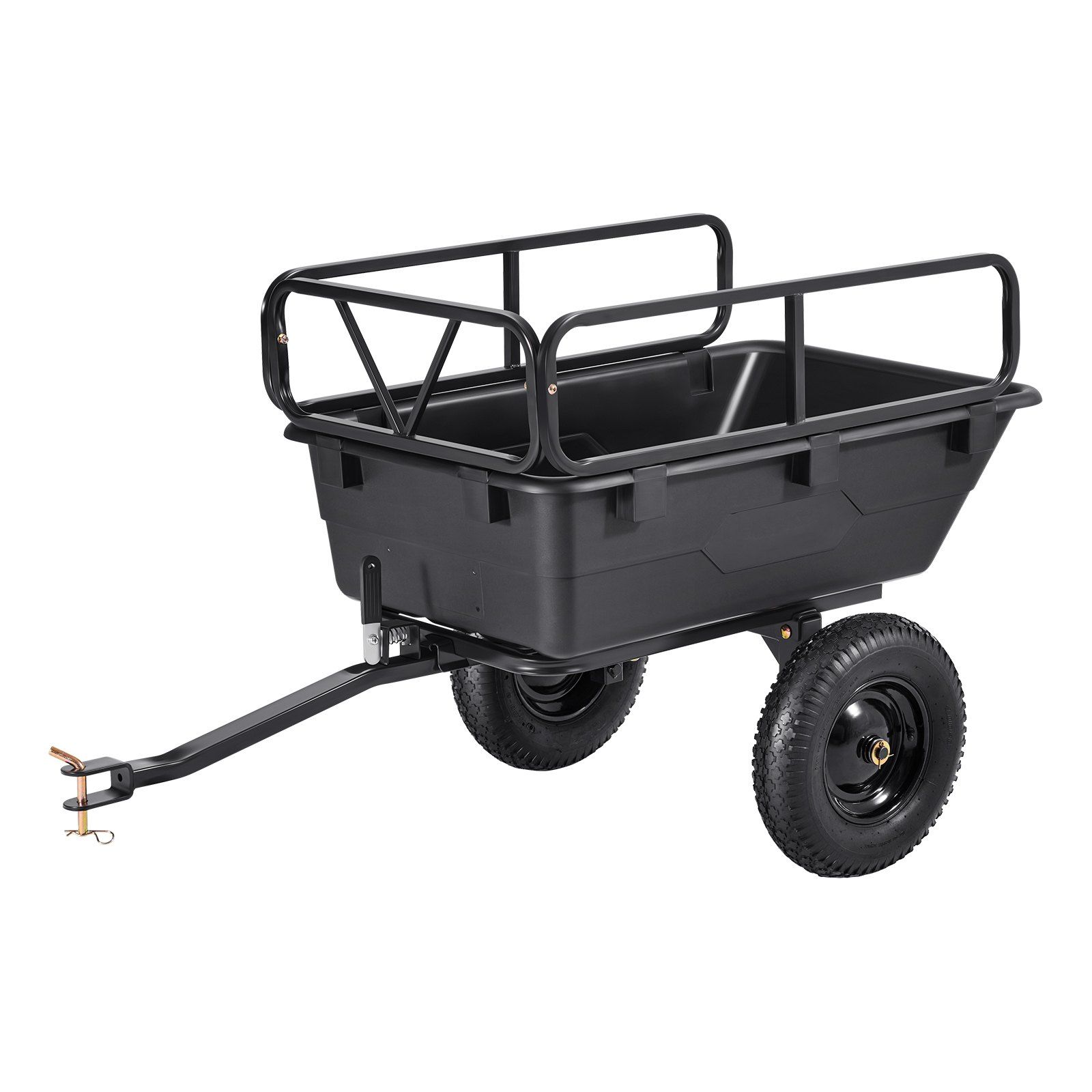 Garden Utility Trailer, 10 Cu. Ft 227 kg, ATV UTV Hauling Trailer, Tow Behind Poly Dump Cart with 16
