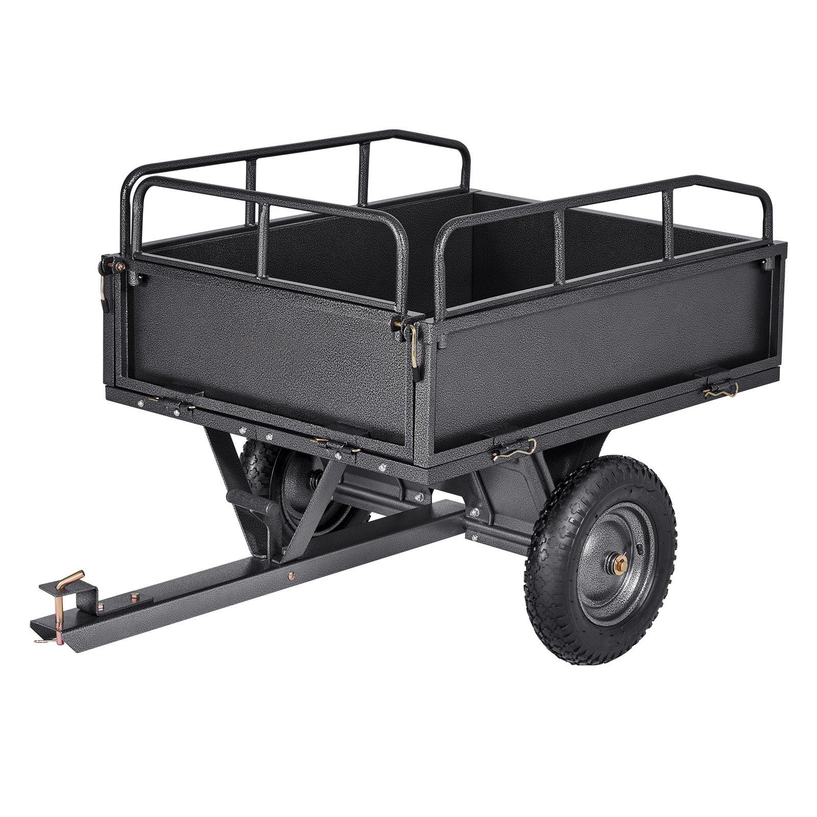Garden Utility Trailer, 10 Cu. Ft & 227 kg Capacity, ATV UTV Hauling Trailer, Tow Behind Steel Dump Cart with 14