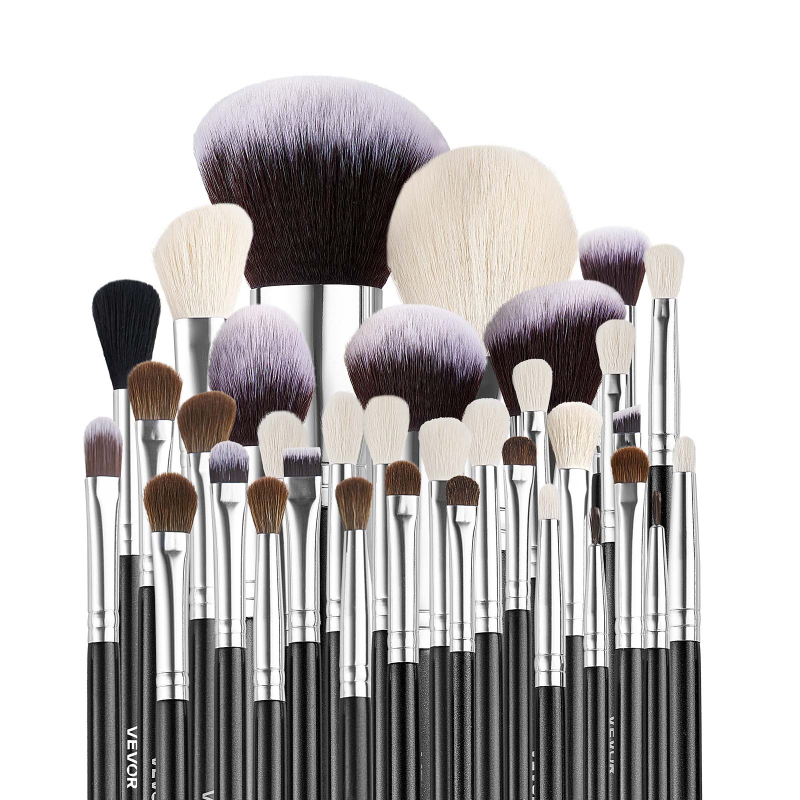 34-Piece Makeup Brush Set, Professional Brushes Kit for Foundation Blending Eyeshadow Concealer Blush - with Soft Bristles, Ergonomic Wood Handle, Travel-Friendly Case Included - Image 1