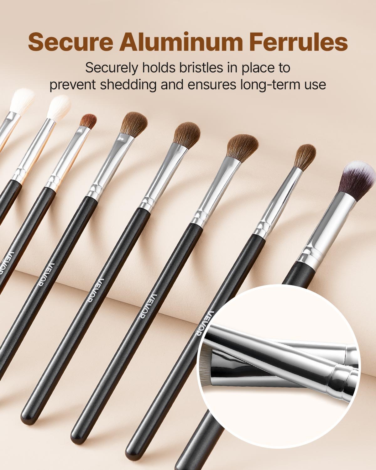 34-Piece Makeup Brush Set, Professional Brushes Kit for Foundation Blending Eyeshadow Concealer Blush - with Soft Bristles, Ergonomic Wood Handle, Travel-Friendly Case Included - Image 4