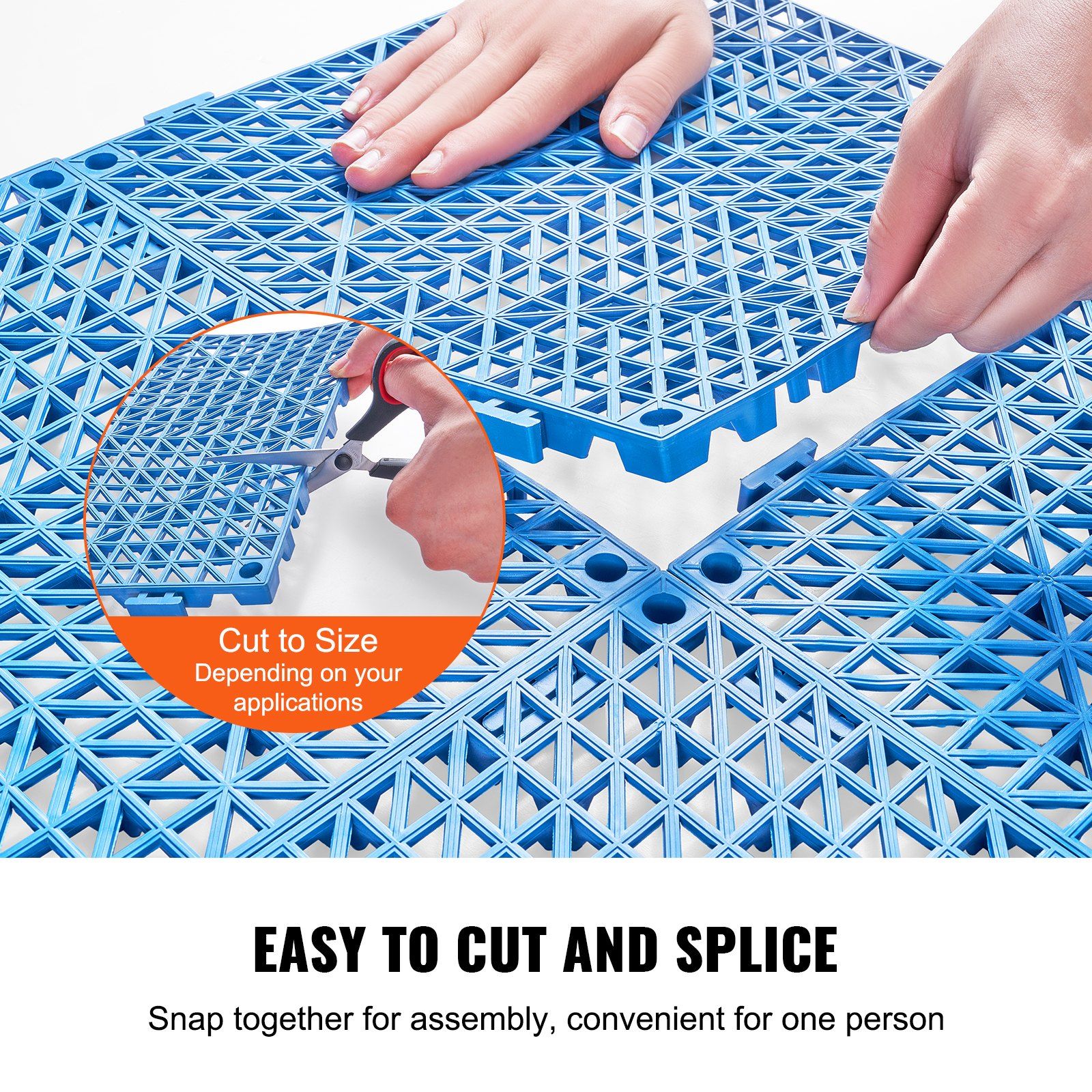 Modular Interlocking Cushion, 50 Pack 30 x 30 cm Splicing Drainage Mats, Soft PVC Interlocking Drainage Floor Tiles, Non-Slip Drainage Holes for Restroom, Bathroom, Kitchen, Pool, Wet Area, Blue - Image 4