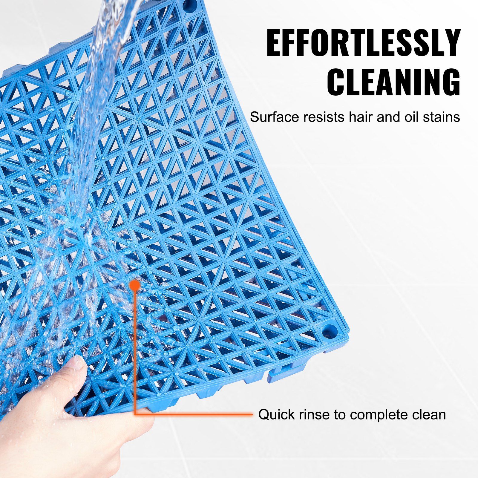 Modular Interlocking Cushion, 50 Pack 30 x 30 cm Splicing Drainage Mats, Soft PVC Interlocking Drainage Floor Tiles, Non-Slip Drainage Holes for Restroom, Bathroom, Kitchen, Pool, Wet Area, Blue - Image 5