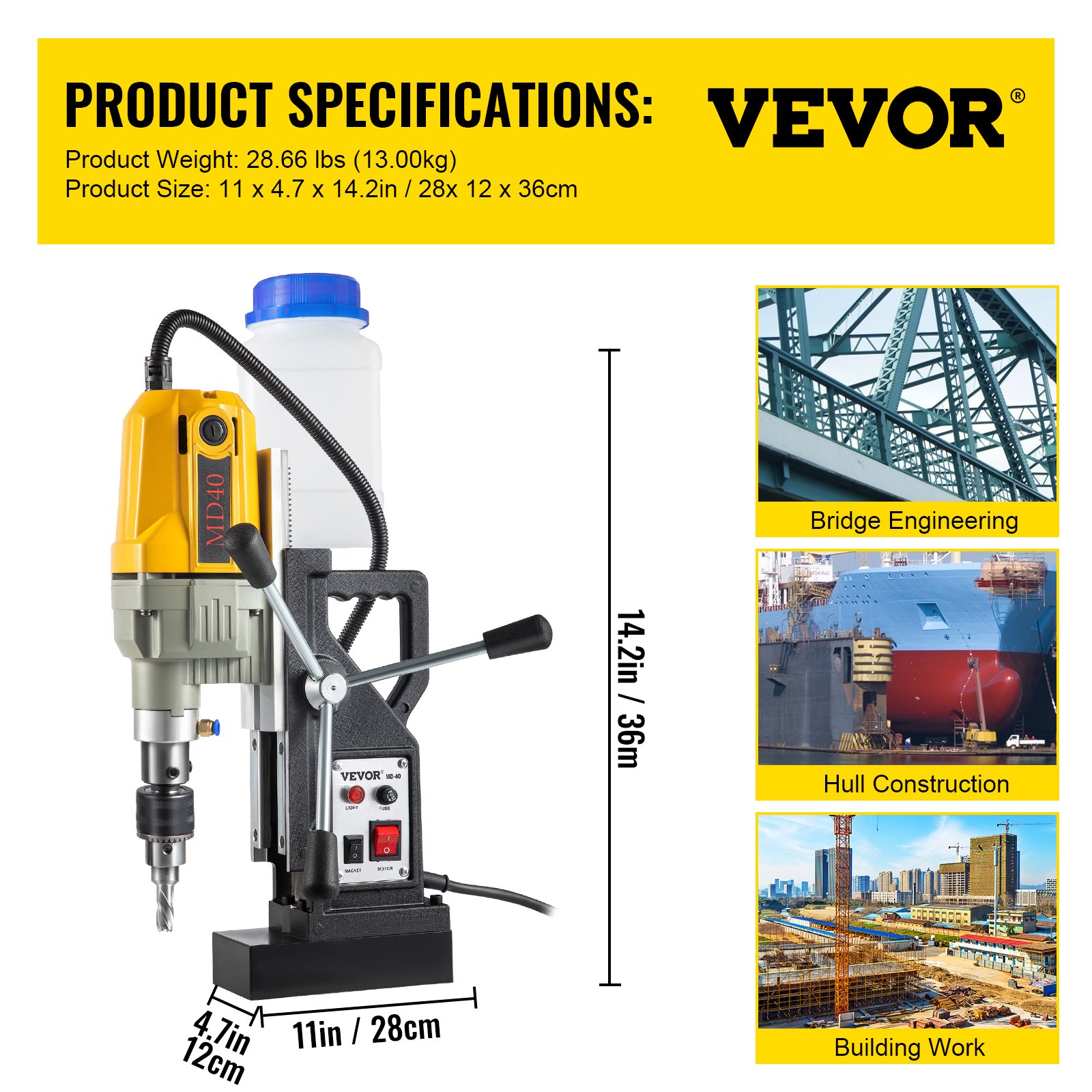 Magnetic Drill, 1100W 1.57