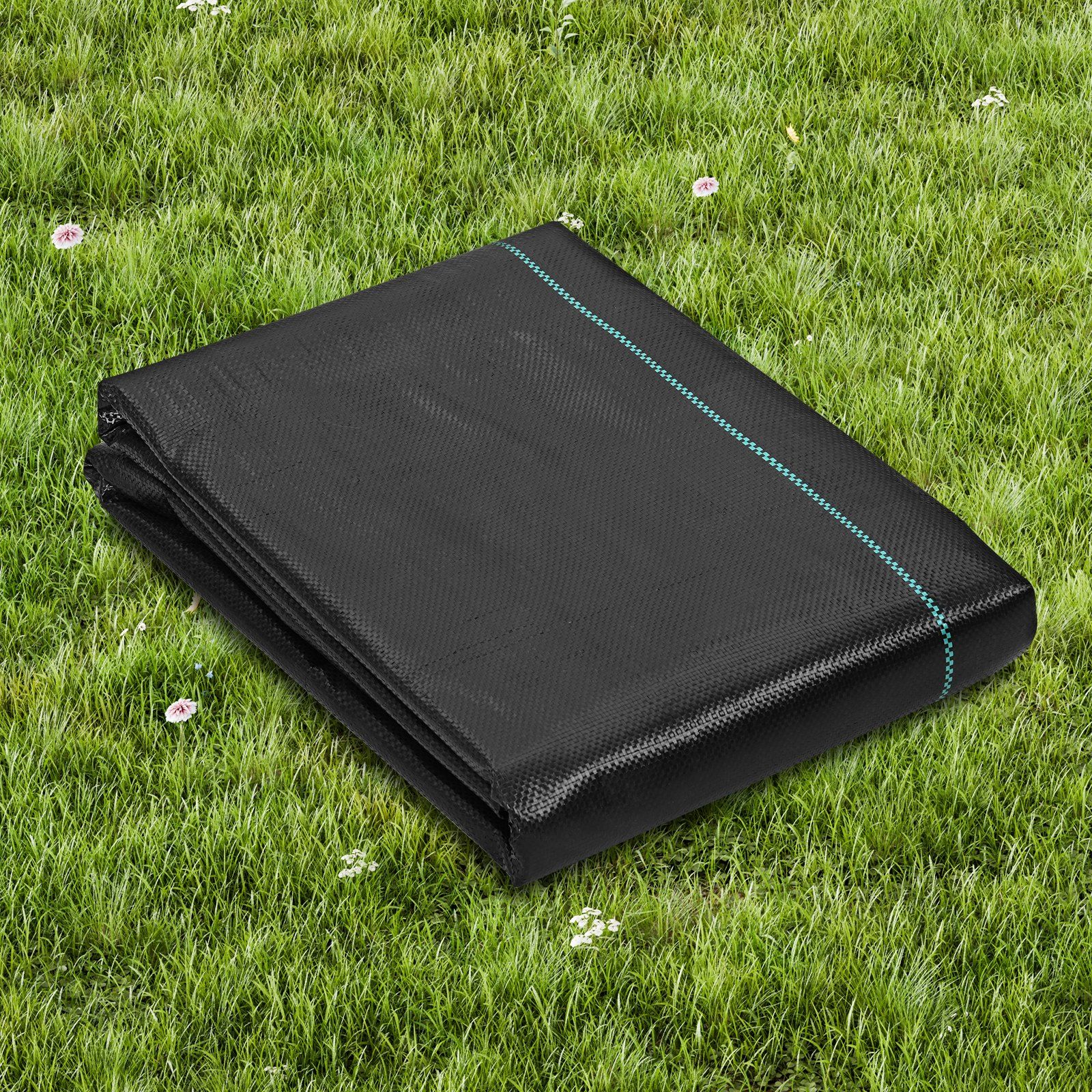 Weed Barrier Landscape Fabric, 4*50FT Heavy Duty Garden Weed Fabric, Woven PP Weed Control Fabric, Driveway Fabric, Geotextile Fabric for Landscaping, Ground Cover, Weed Blocker Weed Mat, Black - Image 1