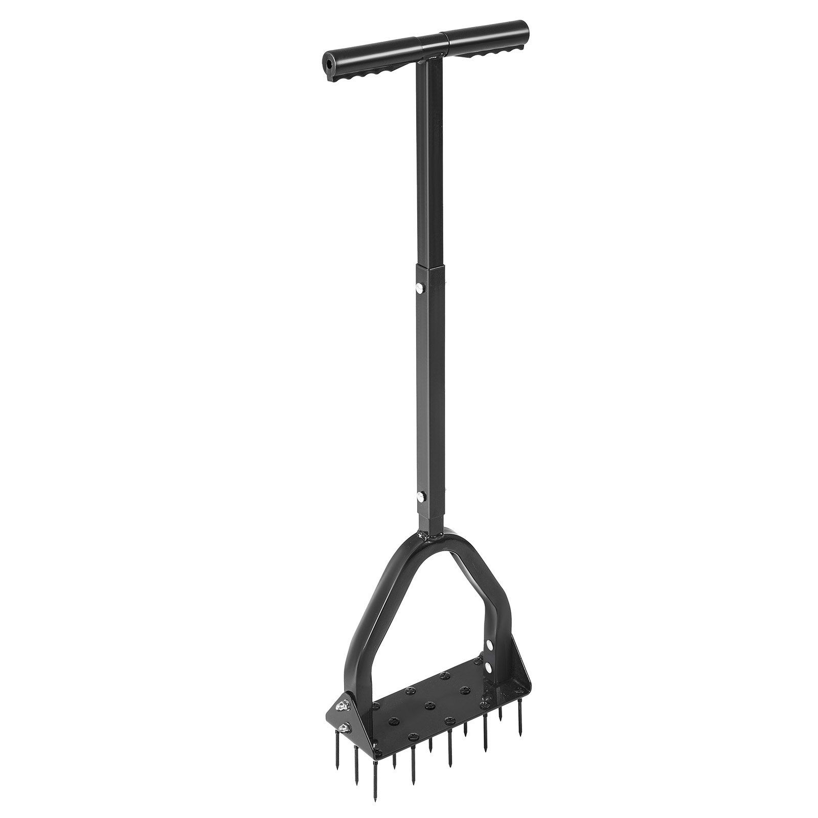 Lawn Aerator, 9.2 in Manual Core Aerator Tool with 15 Iron Spikes, Long Handle & Wide Plate, Heavy Duty Grass Aeration Tool, Yard Aerators for Compacted Hardened Soil Lawn Aeration - Image 1