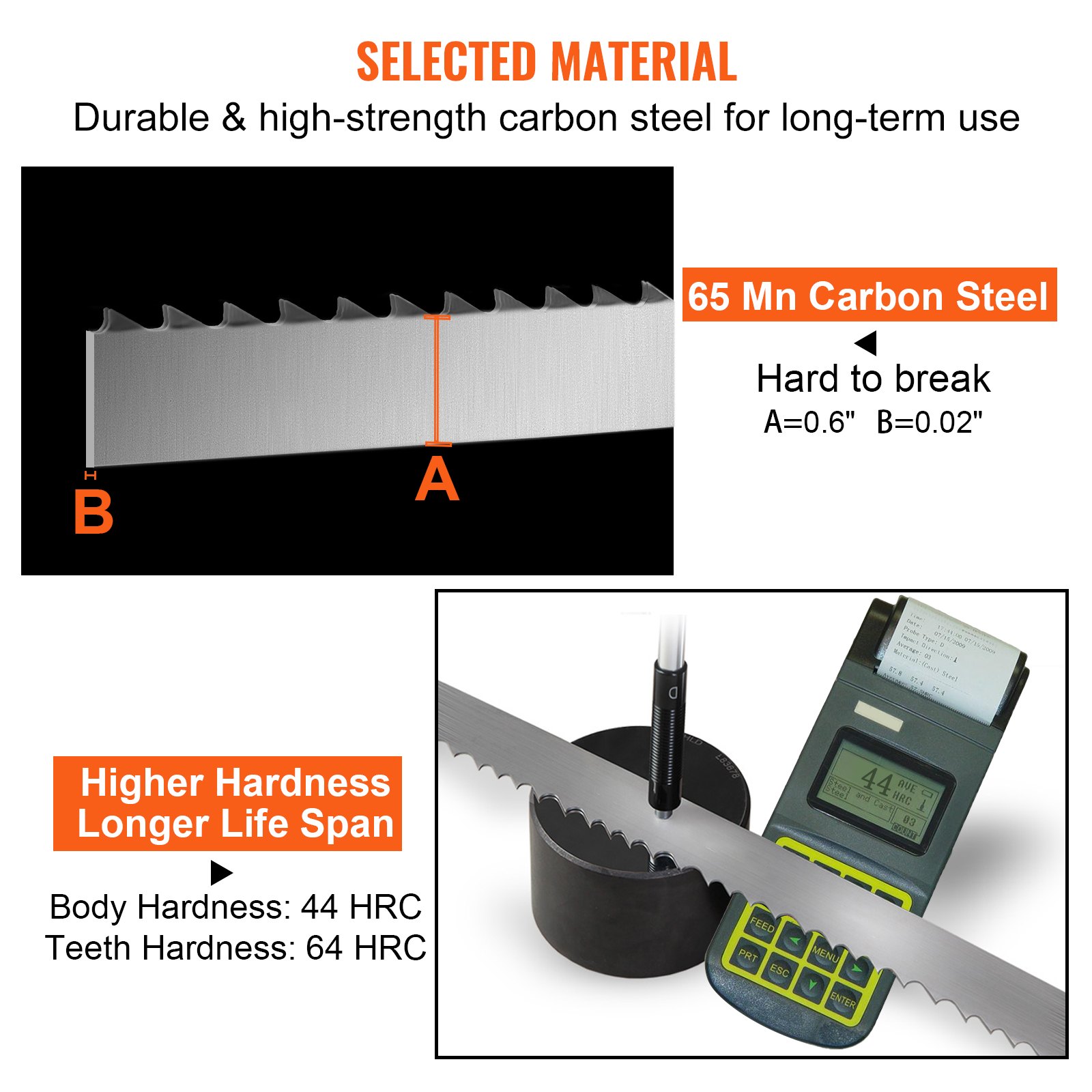 Band Saw Blade, 1650*16*0.56mm, 5 PCS/Pack Meat Bandsaw Blades for Replacement, Carbon Steel Blade, Meat Cutting Blade Wrapped by Rust-Proof Paper, Fit for Commercial Bone Saw Machines - Image 5