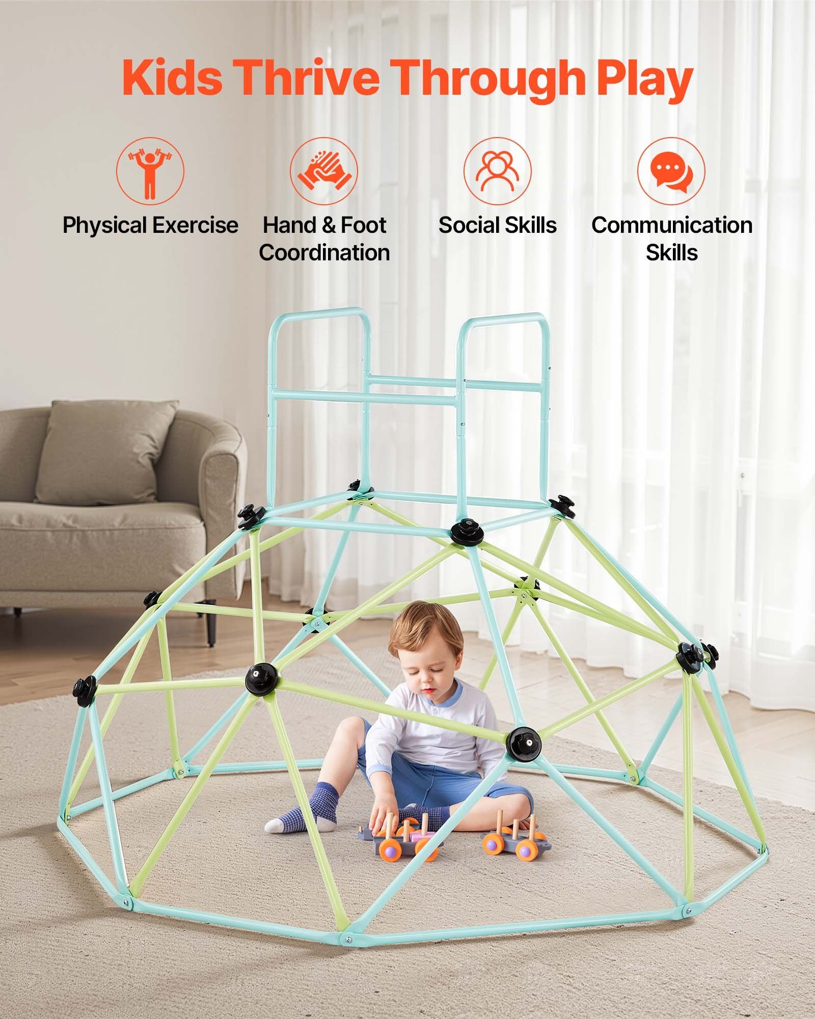 Climbing Dome, 183cm Geometric Dome Climber for Kids, 270kg Loading Indoor/Outdoor Jungle Gym Playground, Easy-Assembly Backyard Climbing Play Equipment for Boys Girls 3 to 10 Years Old - Image 5