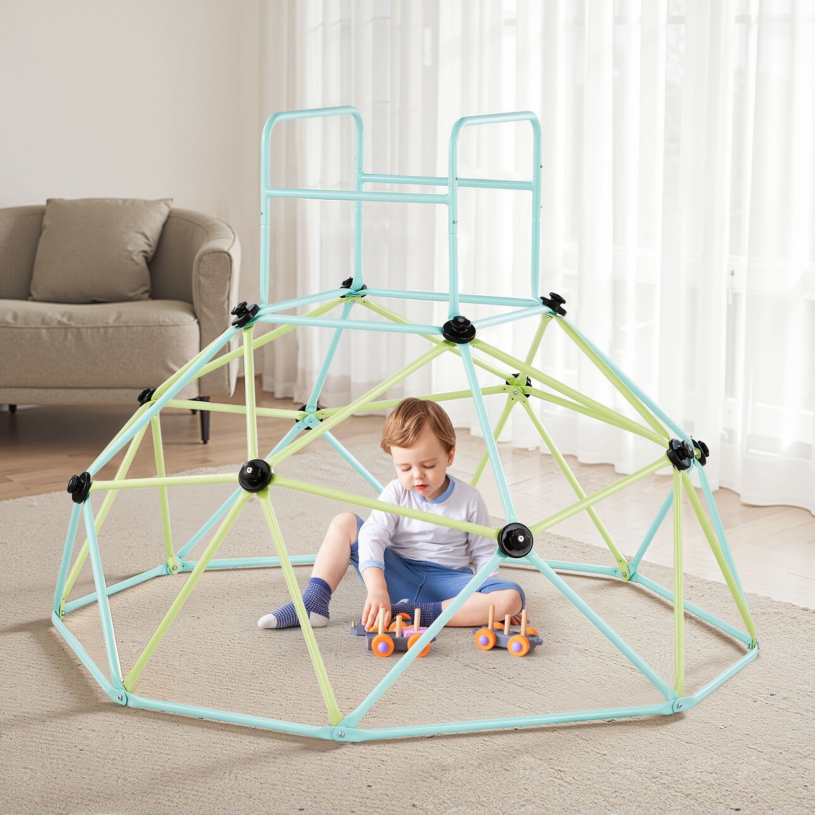 Climbing Dome, 183cm Geometric Dome Climber for Kids, 270kg Loading Indoor/Outdoor Jungle Gym Playground, Easy-Assembly Backyard Climbing Play Equipment for Boys Girls 3 to 10 Years Old - Image 8