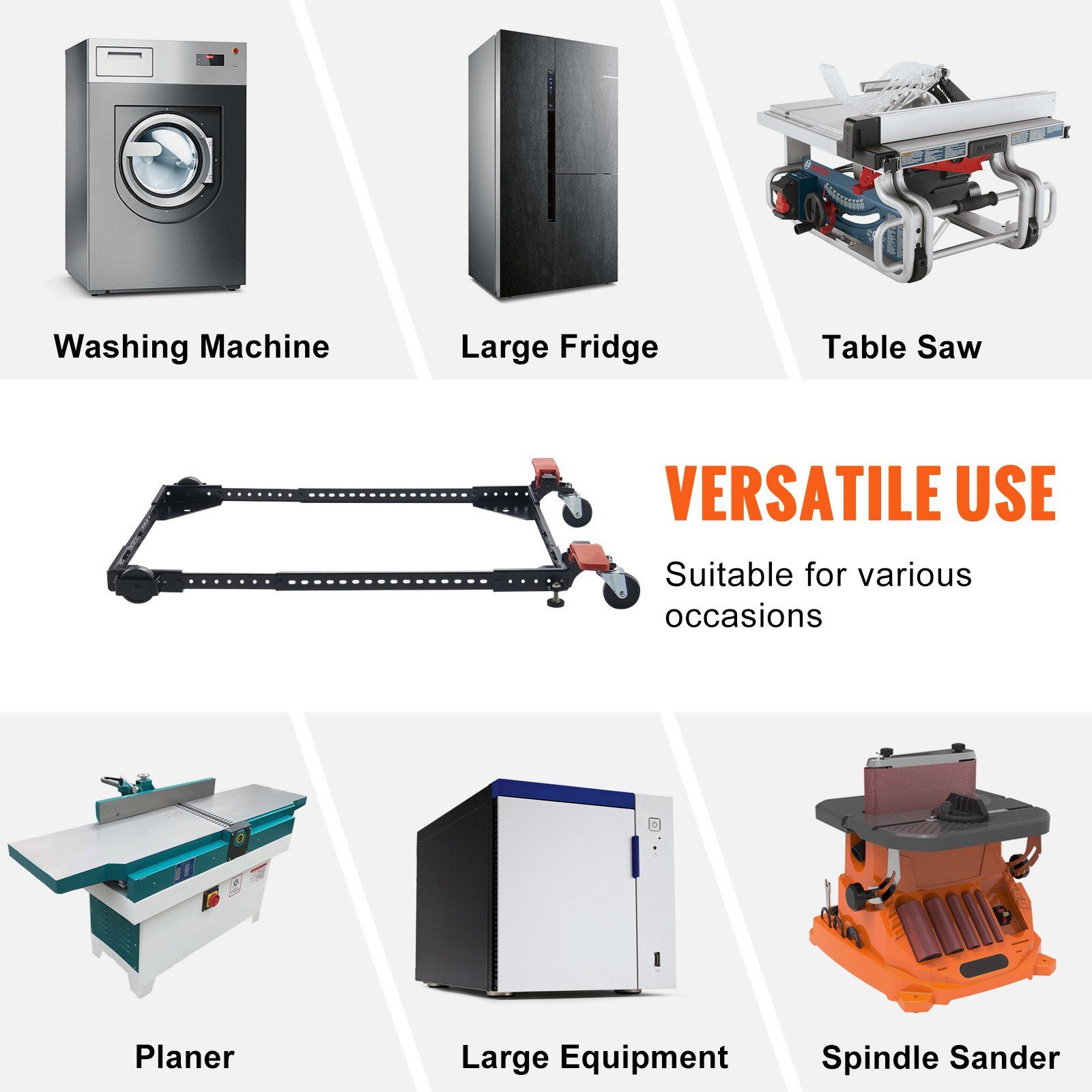 Mobile Base, 226.8 kg Capacity, Adjustable from 304 x 304 mm to 914 x 914 mm, Heavy Duty Universal Mobile Base Stand with Swivel Wheels, for Woodworking Equipment, Bandsaw, Power Tools, Machines - Image 6