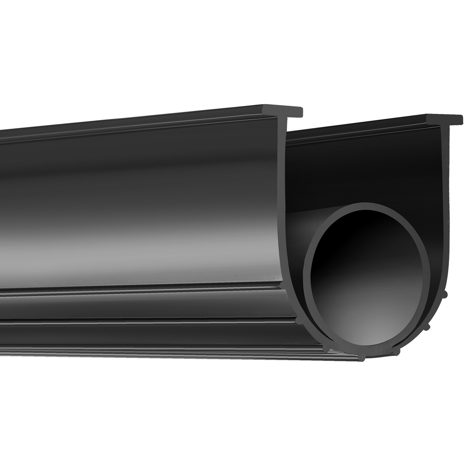 Garage Door Seals Bottom Rubber, U Shape +O Ring Combination Garage Door Bottom Weather Seal, 20ft Weatherproofing Garage Door Seal, 5/16 inch T-ends and 3 3/4 inch Width, for Doors, Black - Image 1