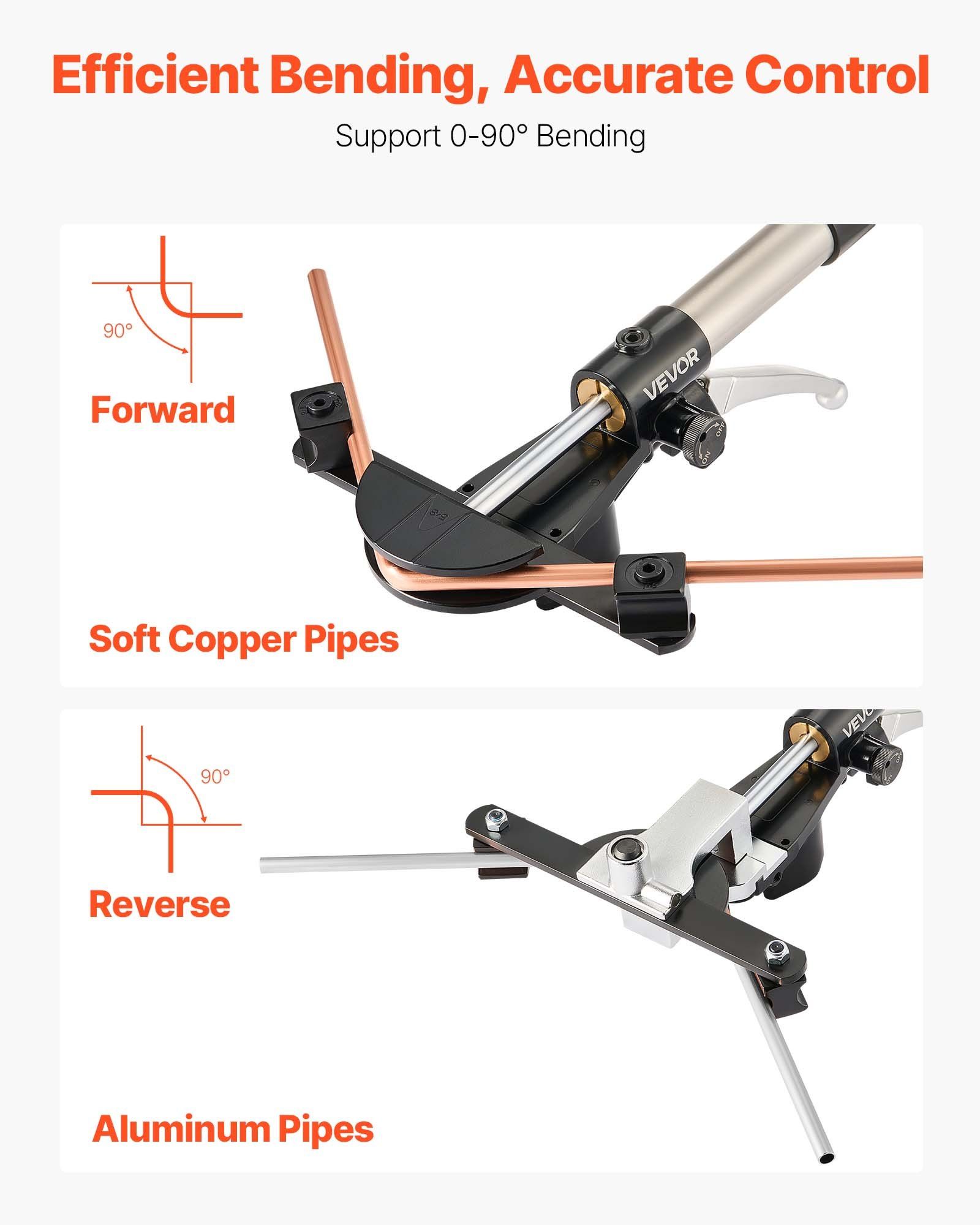 Hydraulic Tubing Bender Kit, 6 mm to 22 mm, Copper Tube Pipe Bender, Forward/Reverse HVAC Bending Tool Set, with 7 Aluminium Alloy Dies, for HVAC Air Conditioning Refrigeration Automotive Repair - Image 3