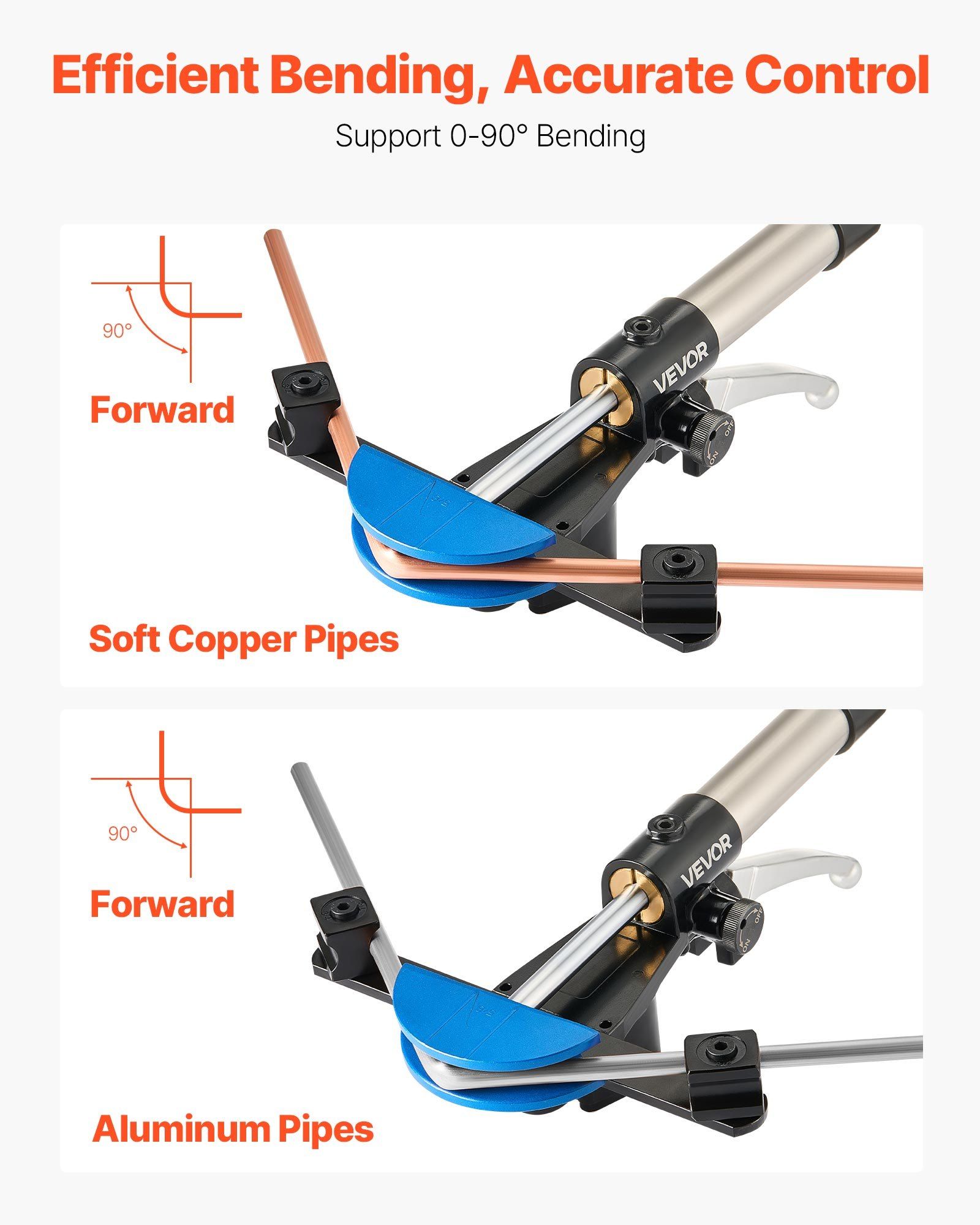 Hydraulic Tubing Bender Kit, 6 mm to 22 mm, Copper Tube Pipe Bender, HVAC Bending Tool Set, 90° Bend, with 7 Color Aluminium Alloy Dies, for HVAC Air Conditioning Refrigeration Automotive Repair - Image 3