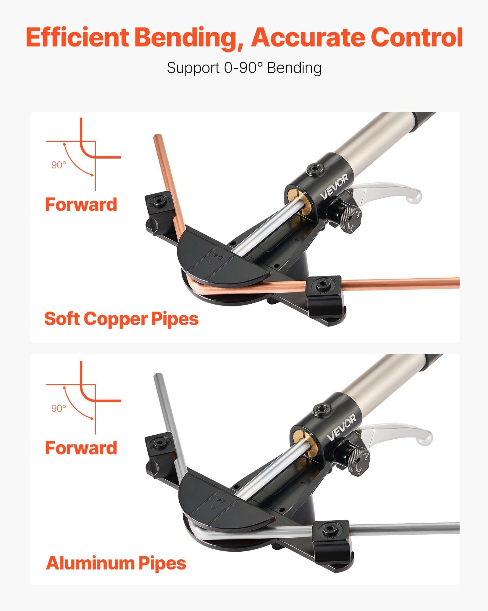 Hydraulic Tubing Bender Kit, 6 mm to 22 mm, Copper Tube Pipe Bender, HVAC Bending Tool Set, 90° Bend, with 7 Aluminium Alloy Dies, for HVAC Air Conditioning Refrigeration Automotive Auto Repair - Image 3