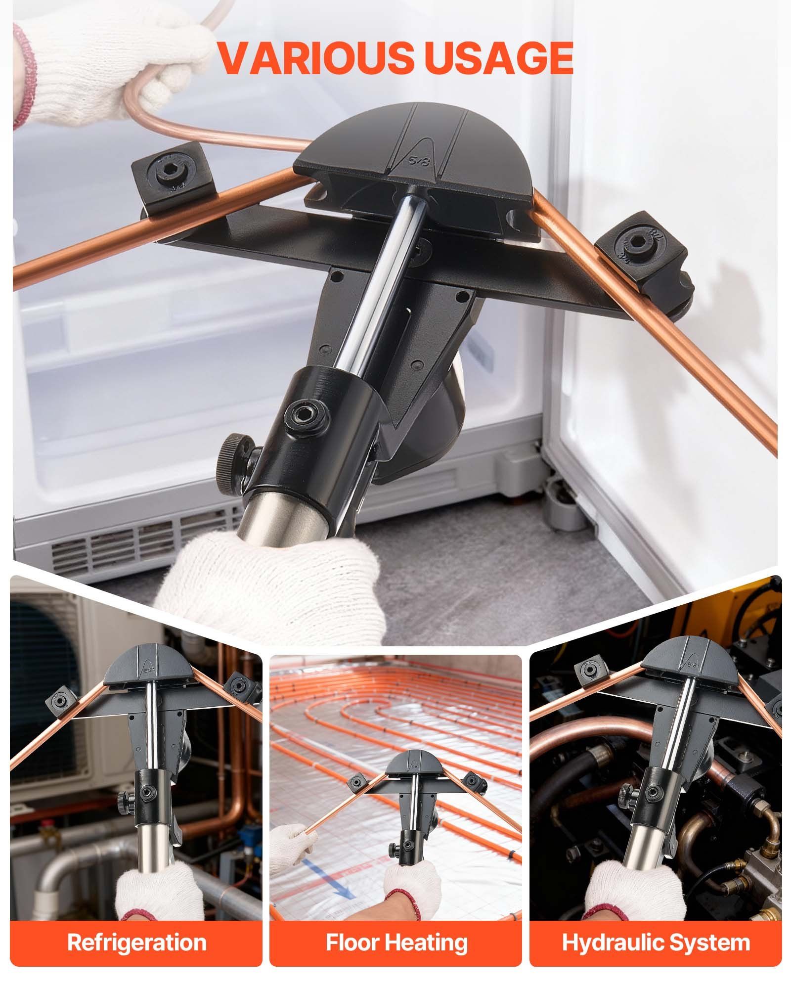 Hydraulic Tubing Bender Kit, 6 mm to 22 mm, Copper Tube Pipe Bender, HVAC Bending Tool Set, 90° Bend, with 7 Aluminium Alloy Dies, for HVAC Air Conditioning Refrigeration Automotive Auto Repair - Image 6