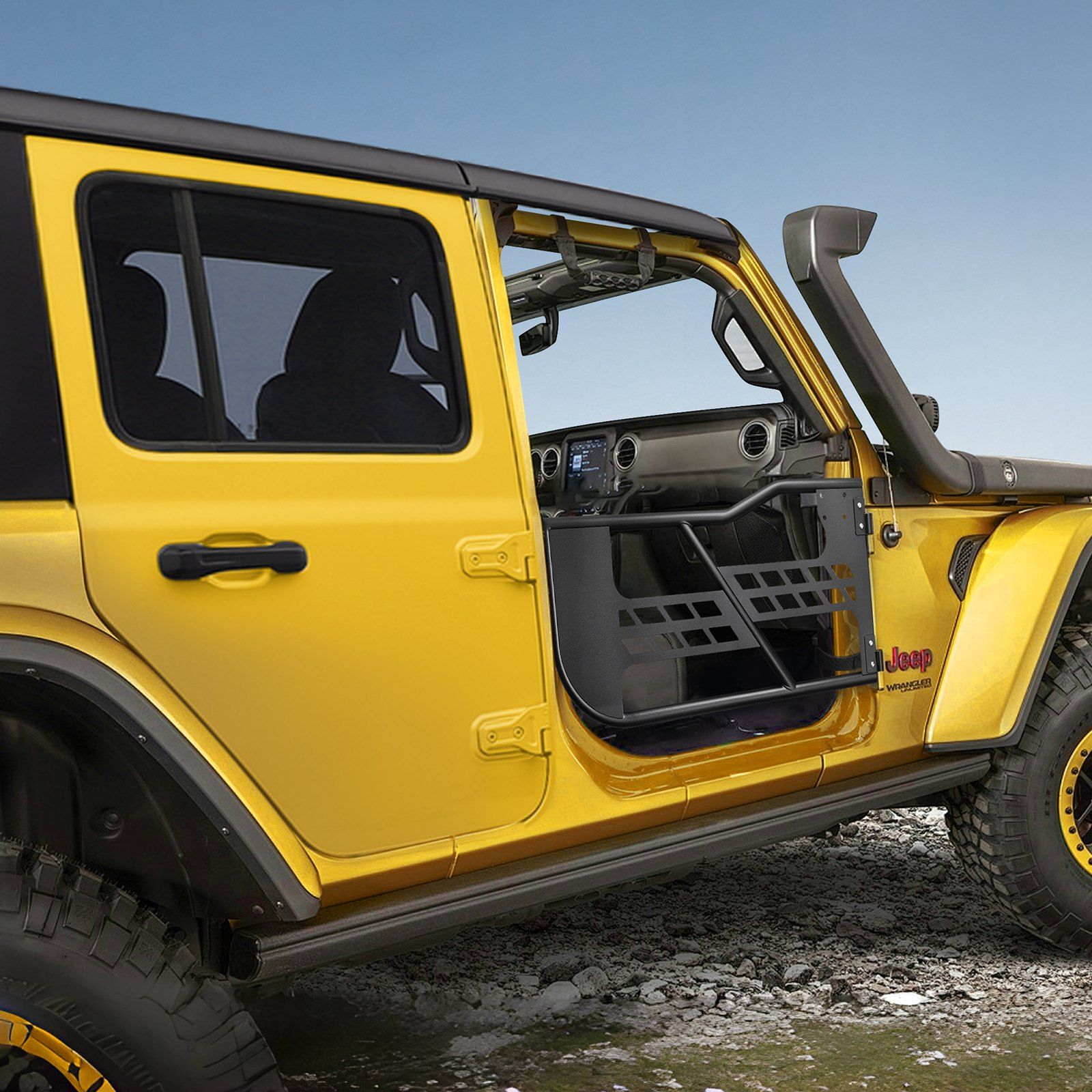 Jeep Tube Doors, 2-Door, Hunting Style Jeep Tubular Door with Heavy-Duty Hinges & OE Latch, Jeep Doors with Rubber Pads & Toughened Steel Tube, Fit for 2007-2018 Jeep Wrangler JK - Image 8