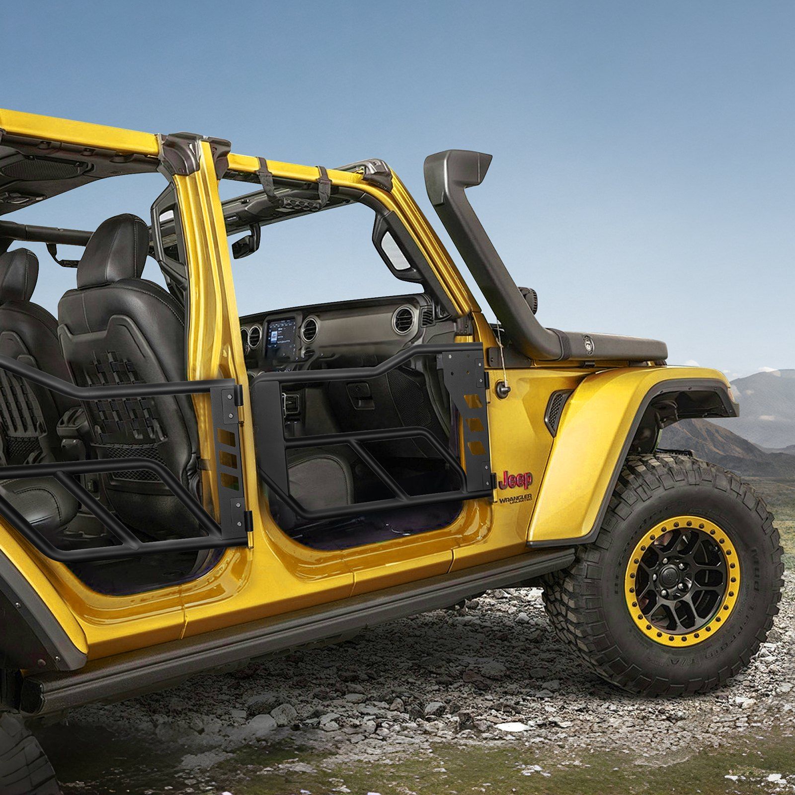 Jeep Tube Doors, 4-Door, Adventure Style Jeep Tubular Door with Heavy-Duty Hinges & OE Latch, Jeep Doors with Rubber Pads & Toughened Steel Tube, Fit for 2007-2018 Jeep Wrangler JK - Image 8
