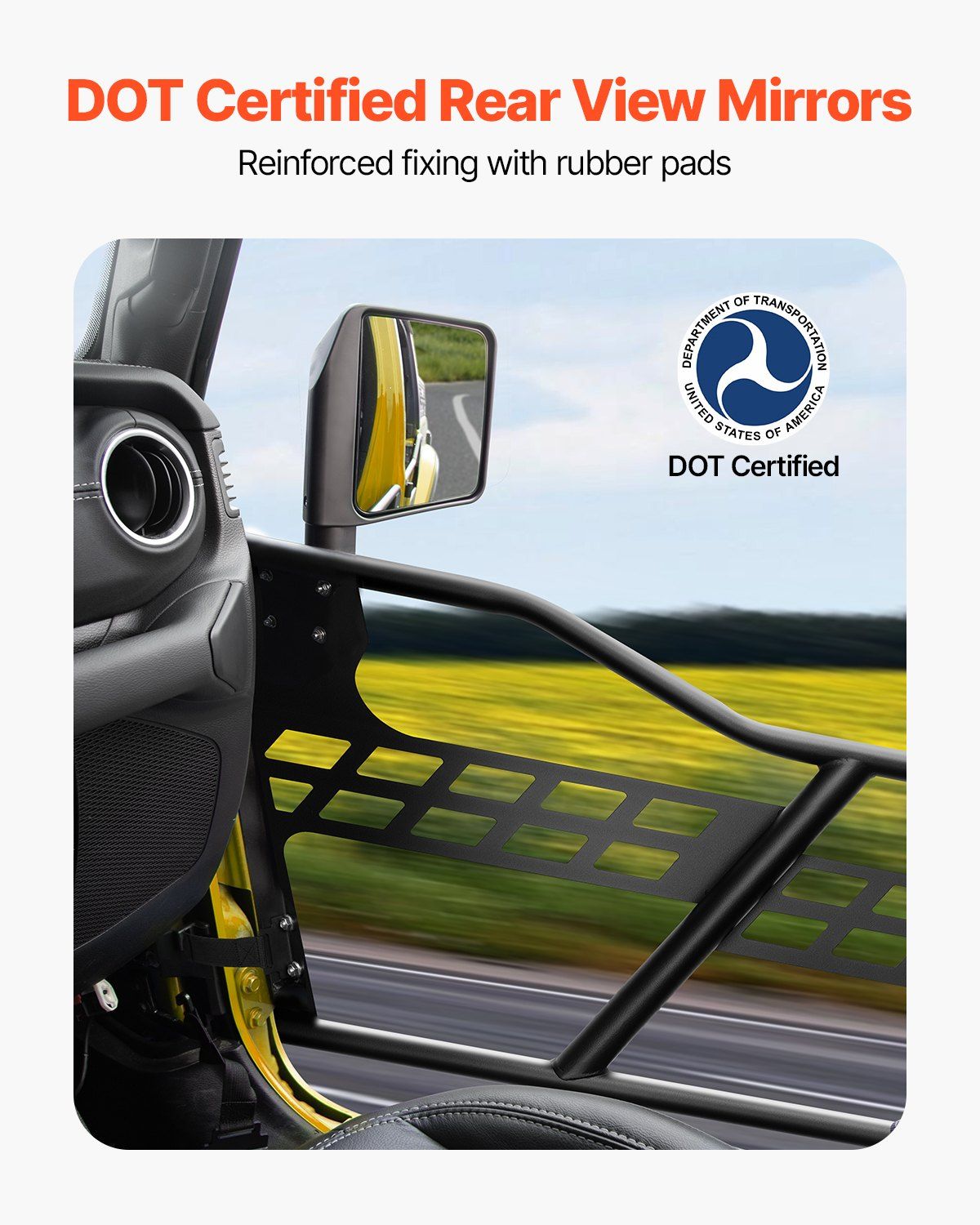 Jeep Tube Doors, 4-Door, Hunting Style Jeep Tubular Door with DOT Certified Rear View Mirrors, Jeep Doors with Rear Mirrors for 2018-2024 Jeep Wrangler JL & 2020-2024 Jeep Gladiator JT - Image 3